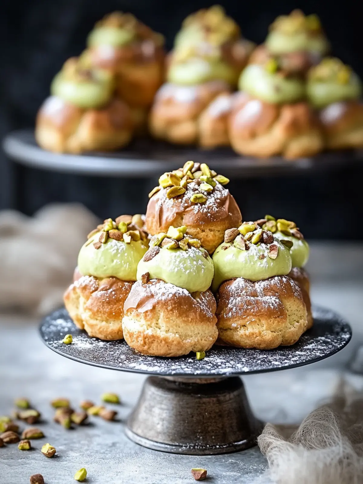 Pistazien-Schokoladen-Choux-Brötchen: Vegane Himmlische Genussmomente 5 Pistazien-Schokoladen-Choux-Brötchen