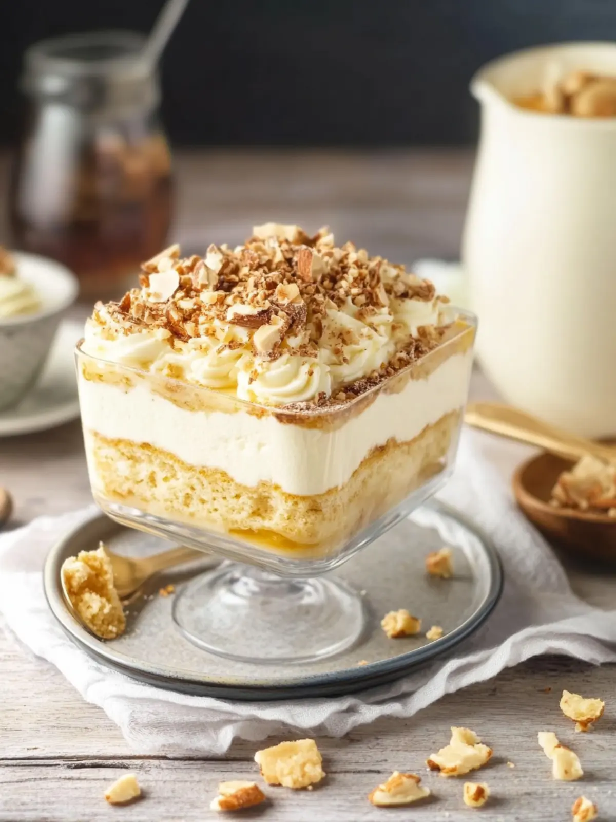 Bienenstich Tiramisu mit Mandel-Topping: Genuss in jeder Schicht 4 Bienenstich Tiramisu mit Mandel-Topping