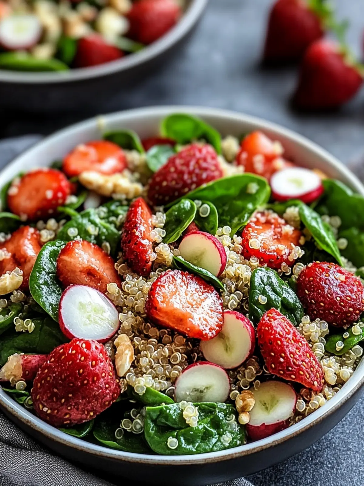 Köstlicher Erdbeer Spinat Quinoa Salat frisch und nahrhaft genießen 5 Erdbeer Spinat Quinoa Salat Frisch und Nahrhaft