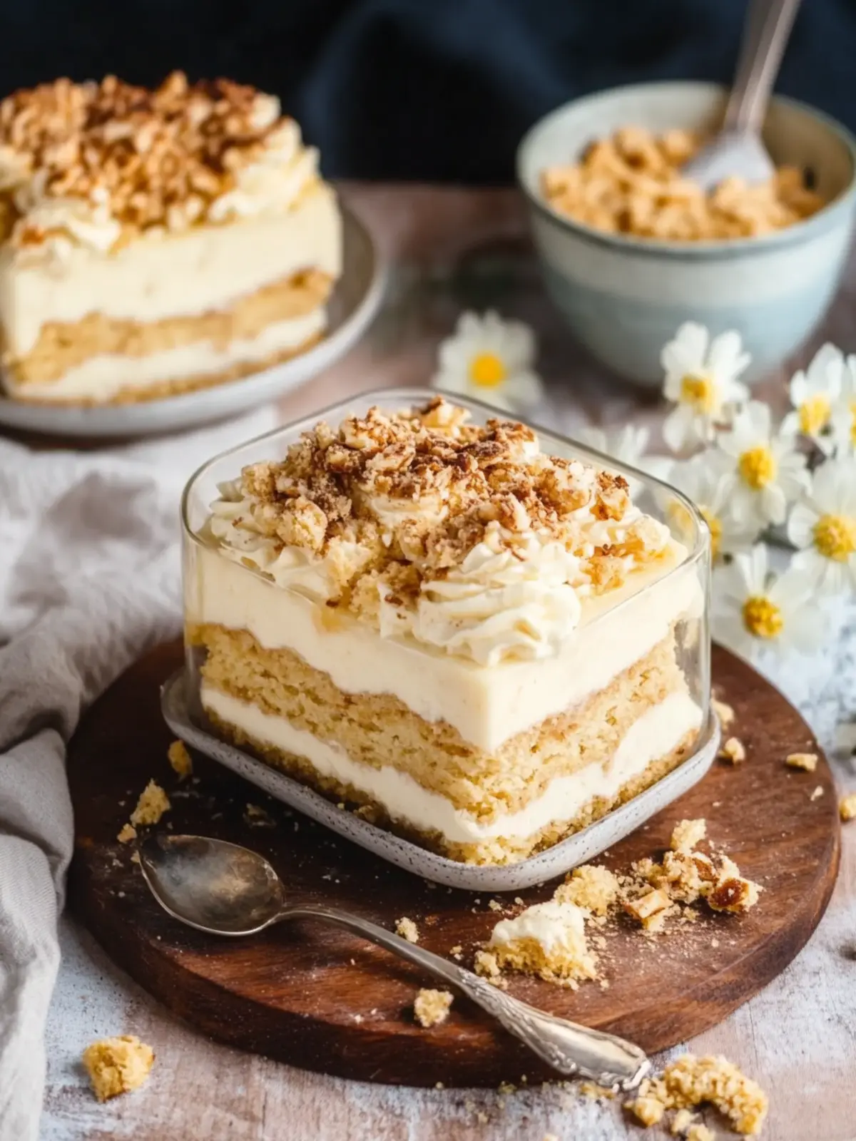 Bienenstich Tiramisu mit Mandel-Topping: Genuss in jeder Schicht 2 Bienenstich Tiramisu mit Mandel-Topping