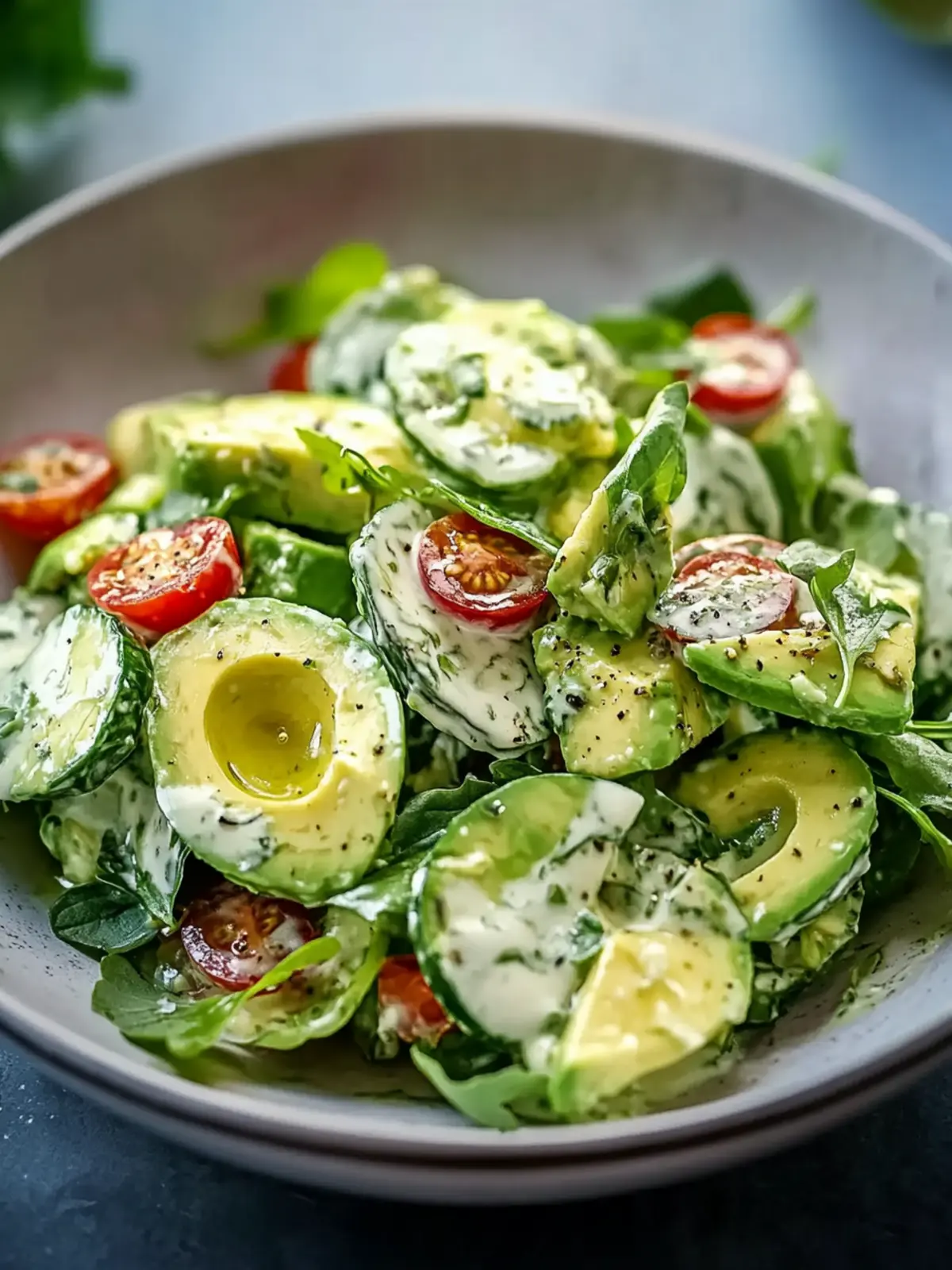 Cremiger Gurken-Avocado-Salat: Der perfekte Sommergenuss 3 Cremiger Gurken-Avocado-Salat