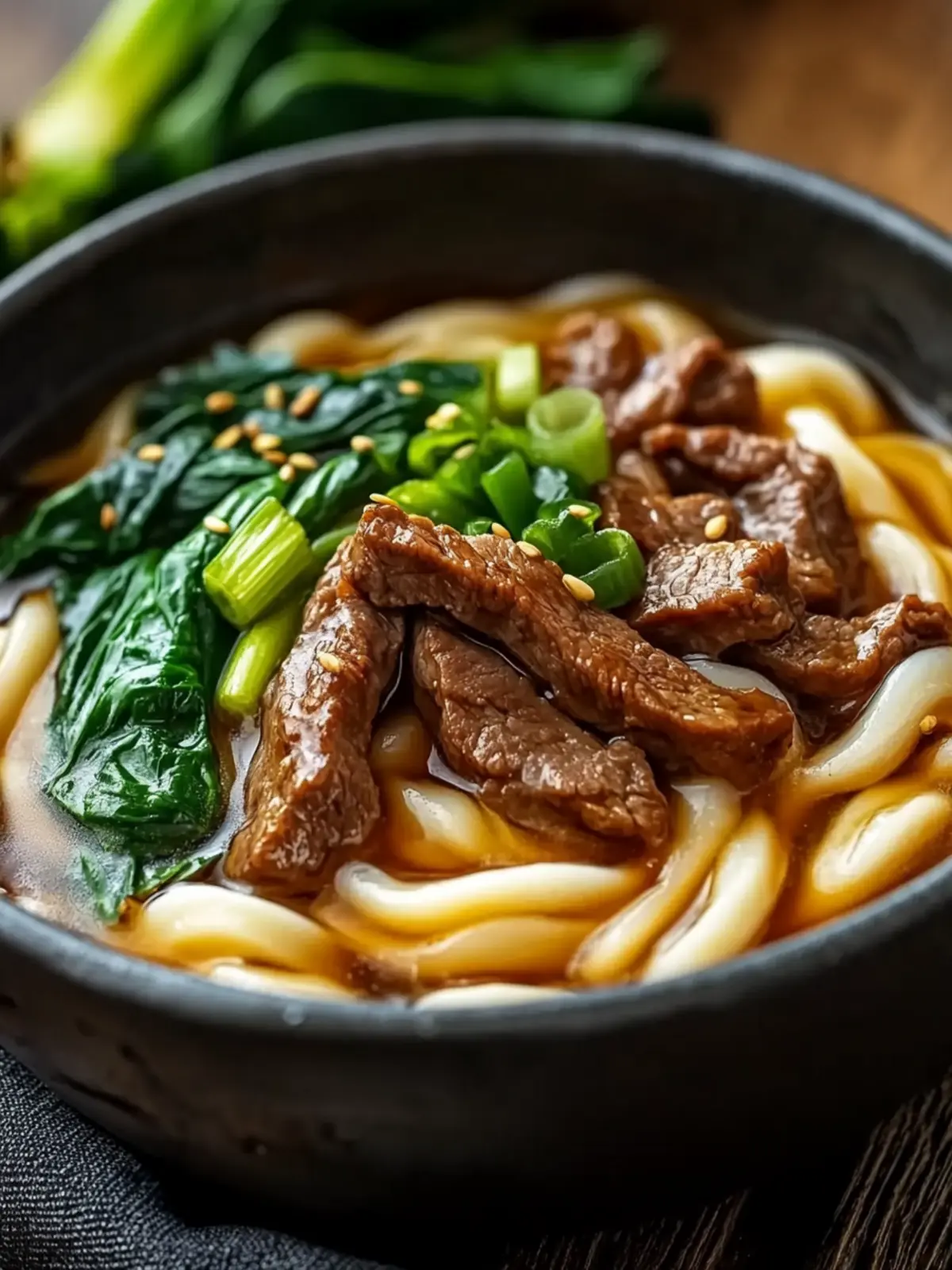 Udon Nudeln mit Rindfleisch und Pak Choi – Schnell und Lecker 2 Udon Nudeln mit Rindfleisch, Pak Choi und Röstzwiebeln