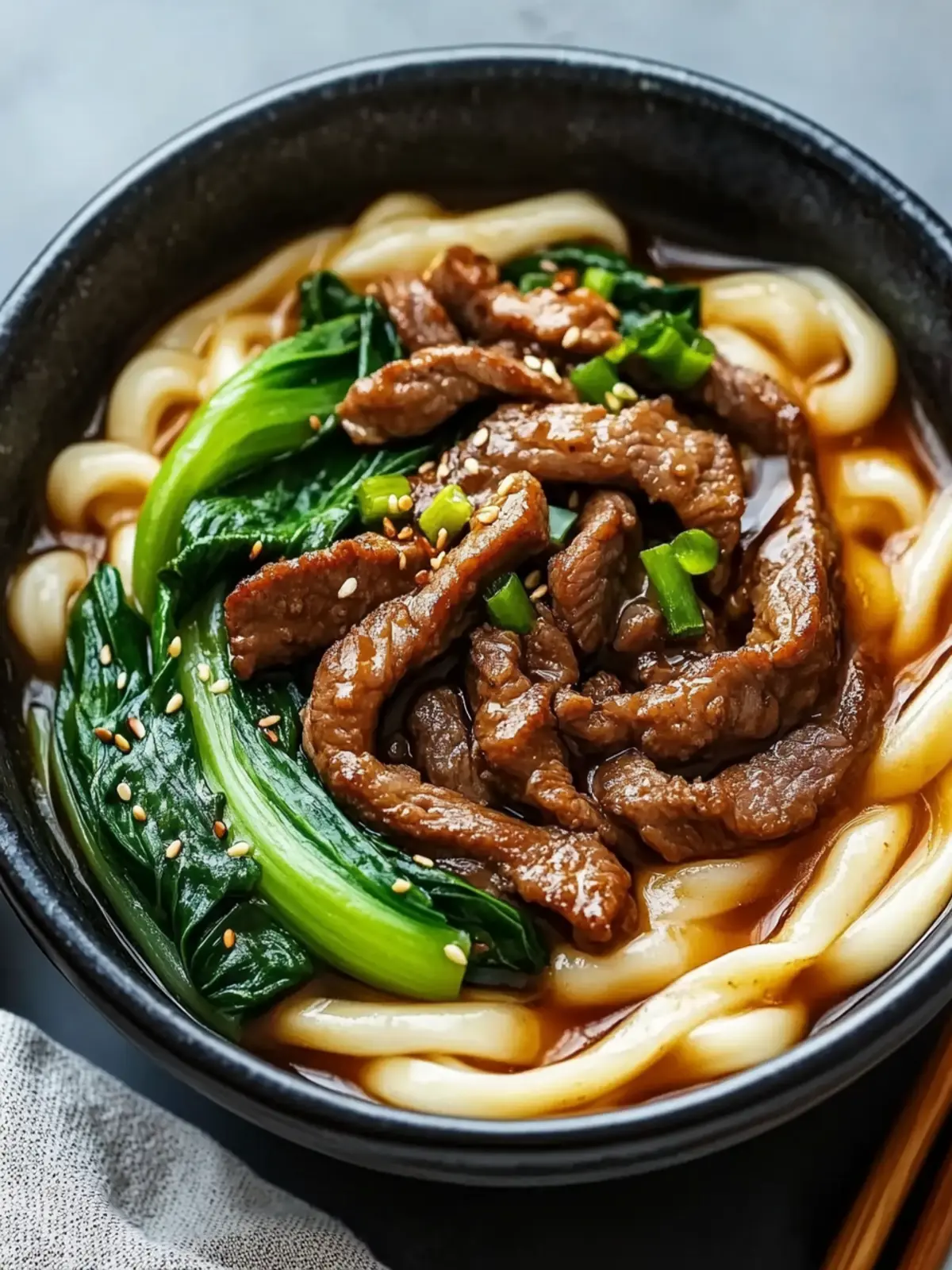 Udon Nudeln mit Rindfleisch und Pak Choi – Schnell und Lecker 3 Udon Nudeln mit Rindfleisch, Pak Choi und Röstzwiebeln