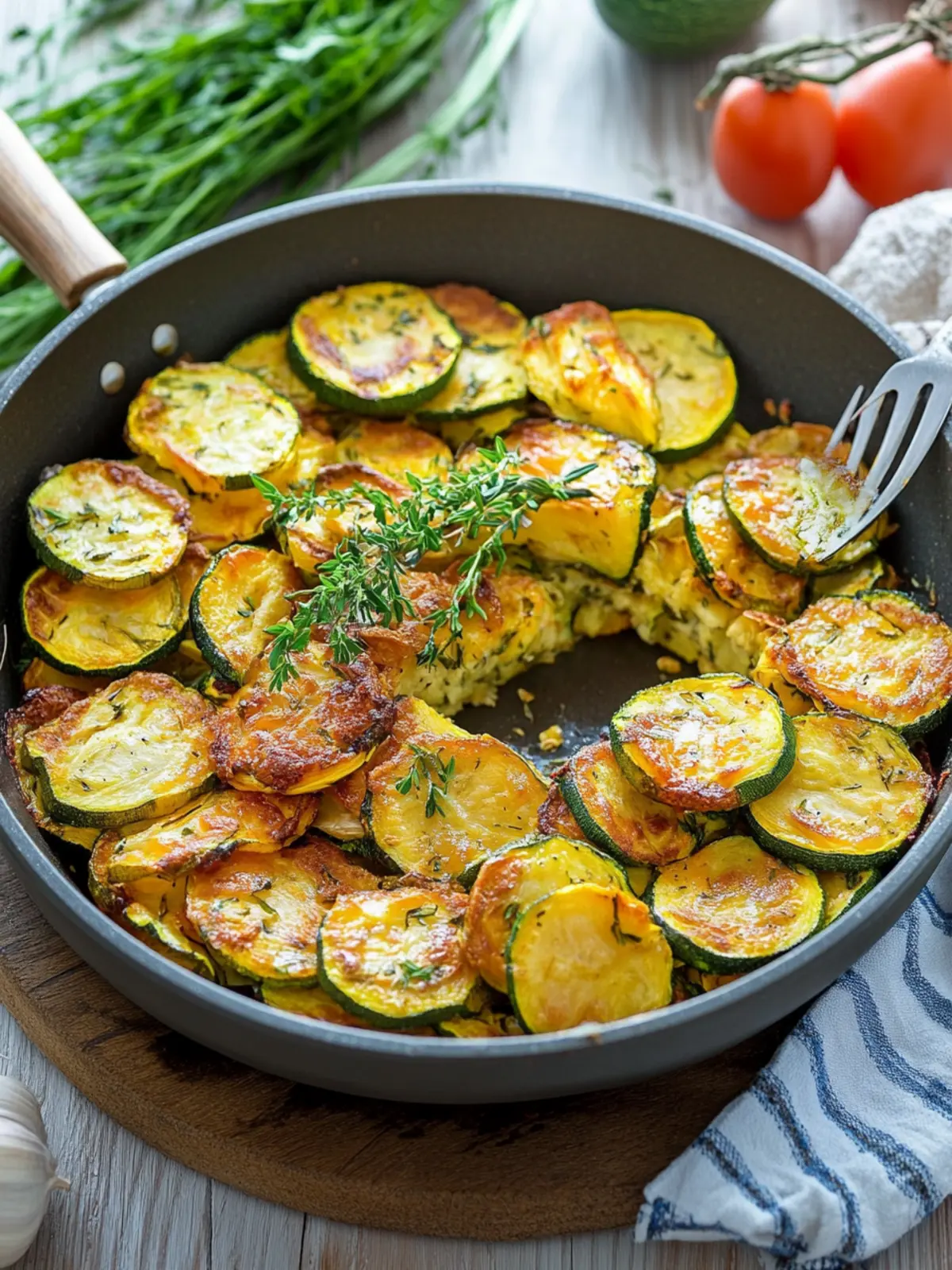 Köstlicher vegetarischer Kartoffelauflauf mit Zucchini und Karotten 4 Vegetarian potato casserole with zucchini, carrots, and onions