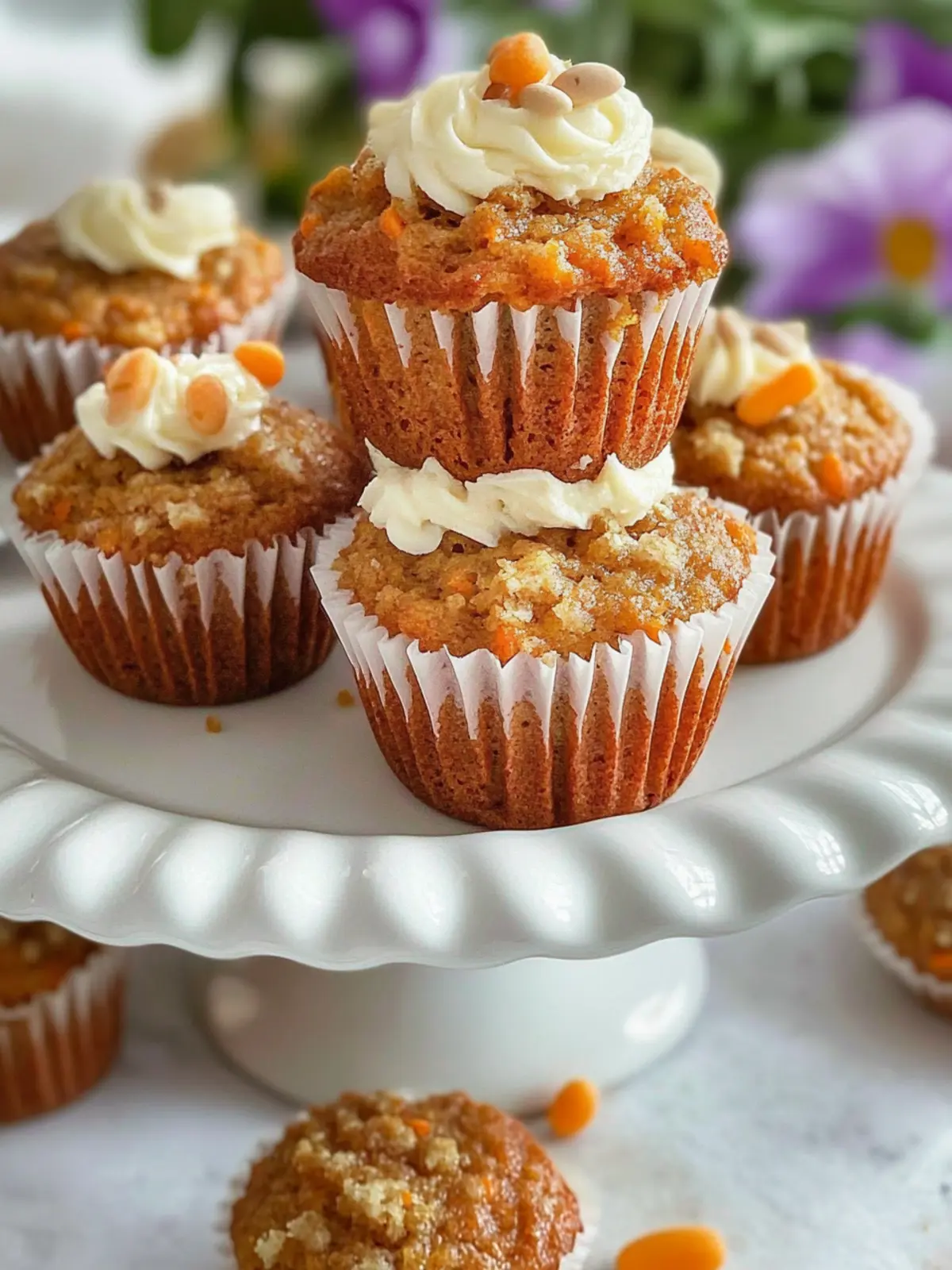 Saftige Karottenkuchen-Muffins für Ostern – Ohne Mehl & Butter 2 Juicy carrot cake muffins for Easter without flour and butter