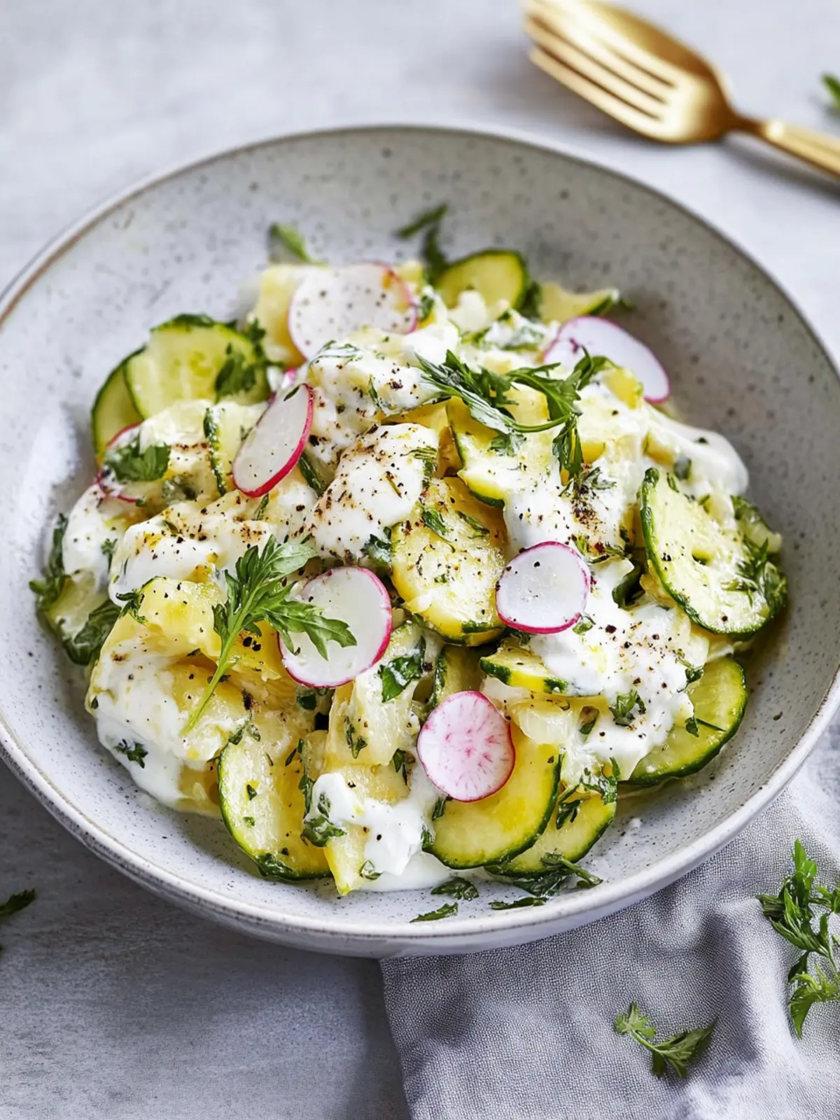 Leckerer Kartoffelsalat mit Joghurt für gesunde Feiern 3 Kartoffelsalat mit Joghurt