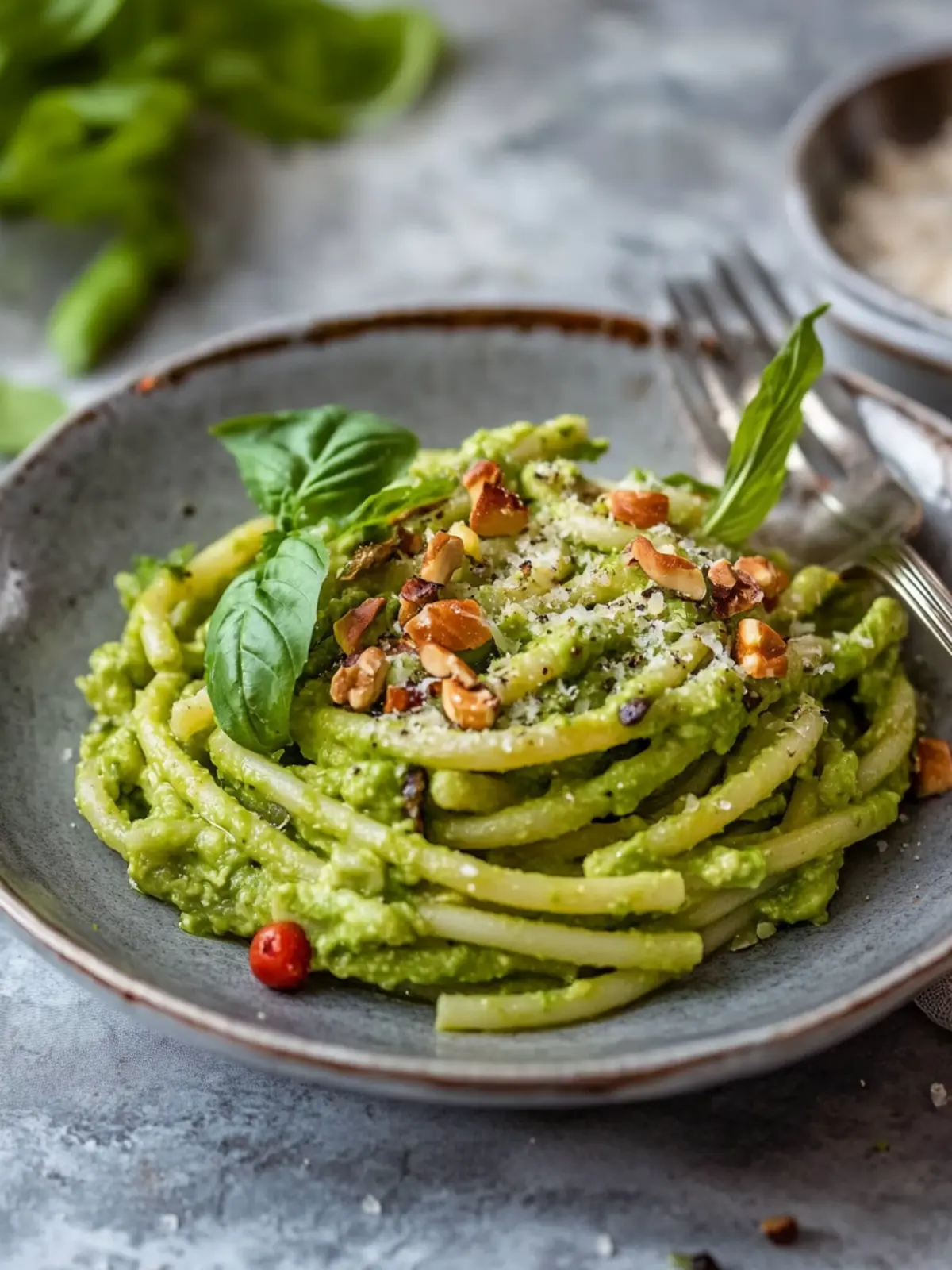 Spargelpasta mit Avocado-Bärlauchpesto: Frühlingsgenuss pur 3 Spargelpasta mit Avocado-Bärlauchpesto