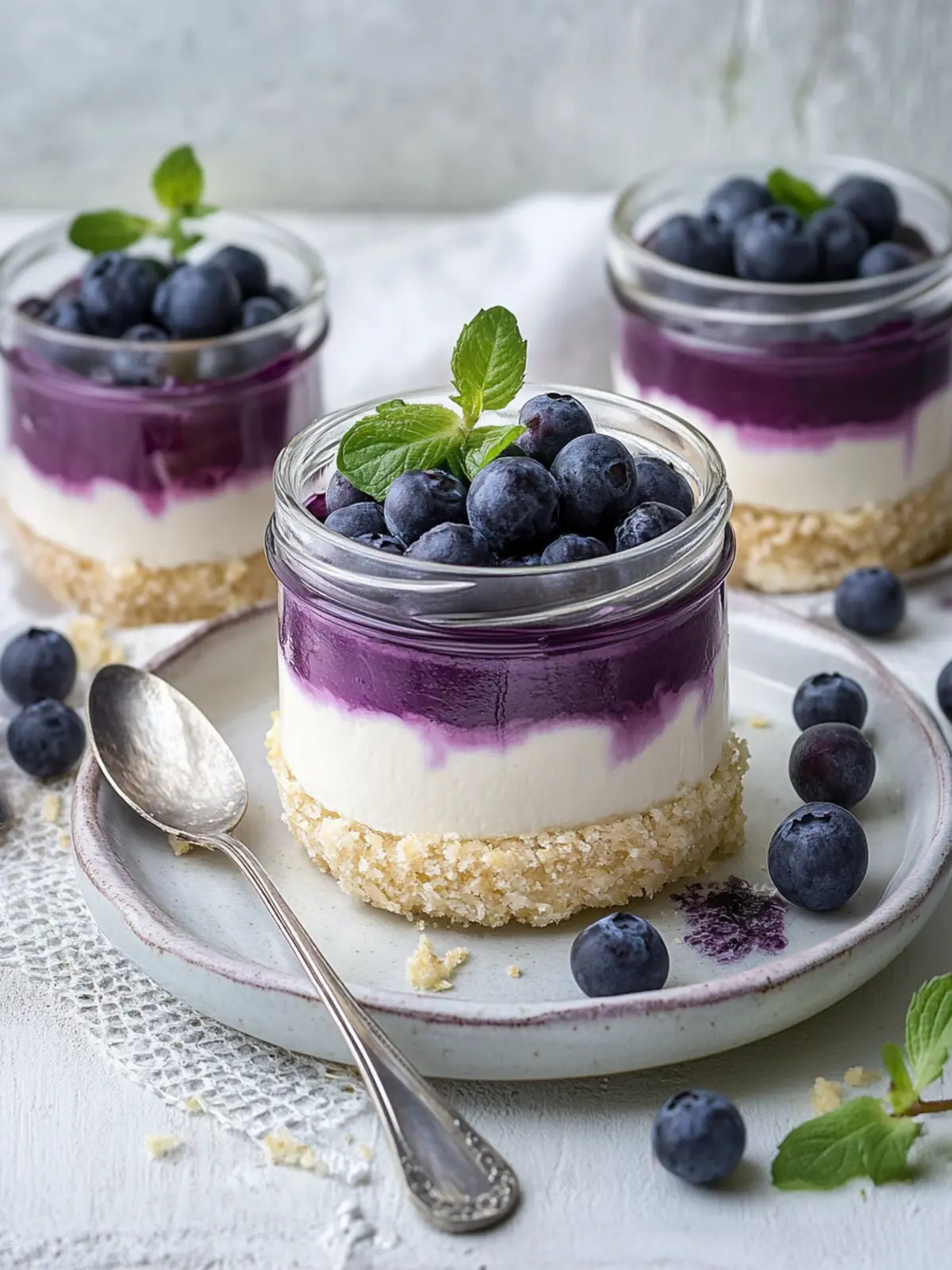 Erfrischender Blaubeer-Orangen-Cheesecake im Glas für jeden Anlass 2 Blaubeer-Orangen-Cheesecake im Glas