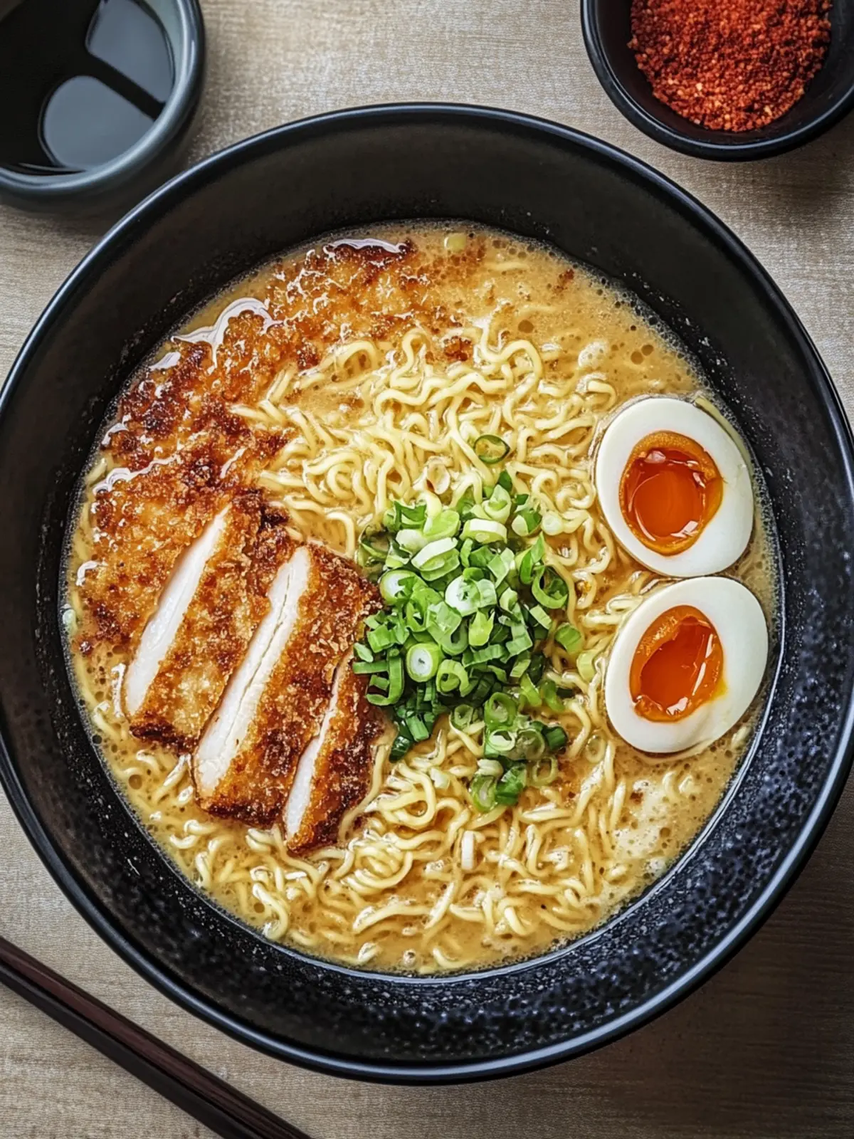 Genieße Knuspriges Hähnchen Katsu Ramen für Zuhause 3 Knuspriges Hähnchen Katsu Ramen