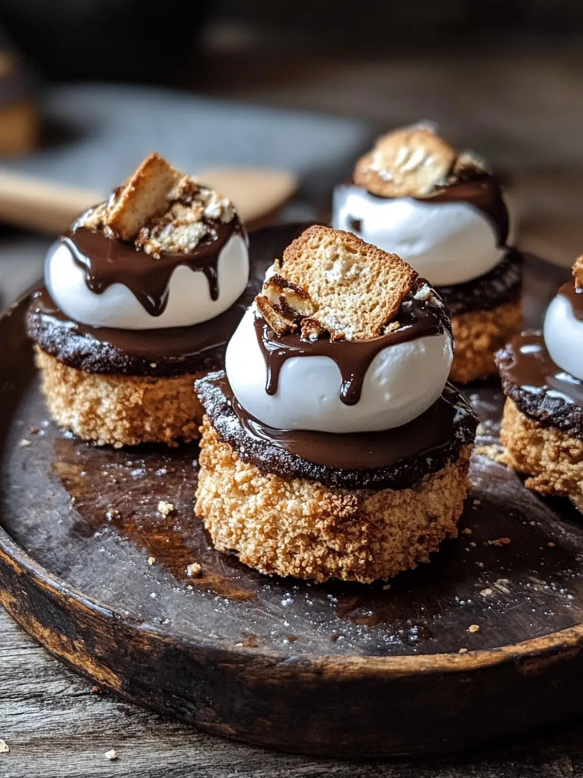 Mini S’mores Tarts mit Ganache – Überrasche Deine Gäste! 4 Mini S’mores Tartes mit Ganache