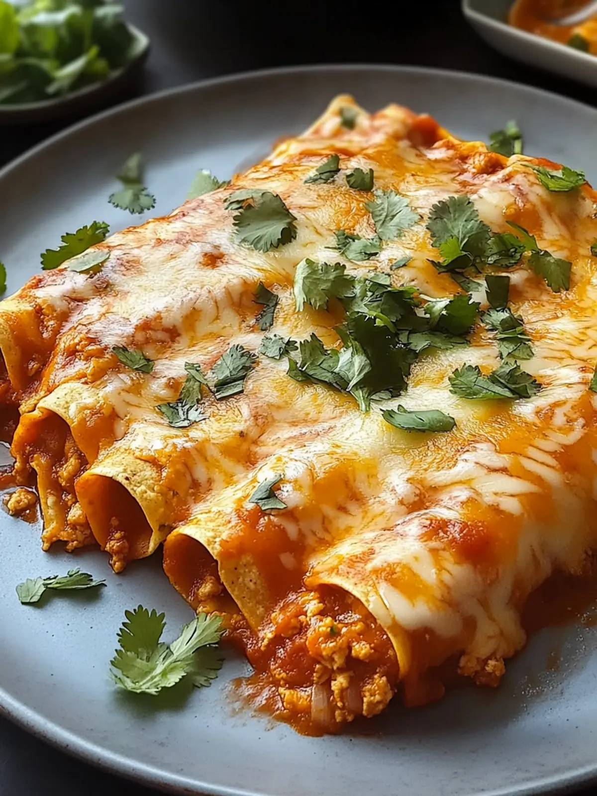 Käse Hühnchen Enchiladas Auflauf – Schnell & Familientauglich 4 Käse Hühnchen Enchiladas Auflauf