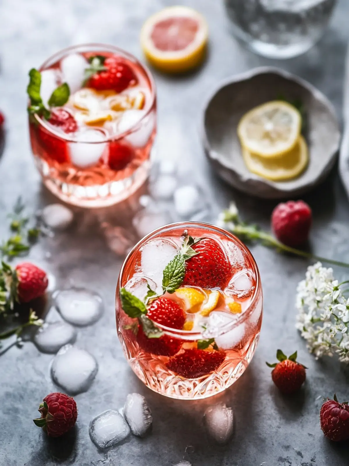 Erfrischende Non-Alkoholfreie Maibowle mit Erdbeeren und Waldmeister 4 Non-alcoholic May bowl with strawberries and woodruff