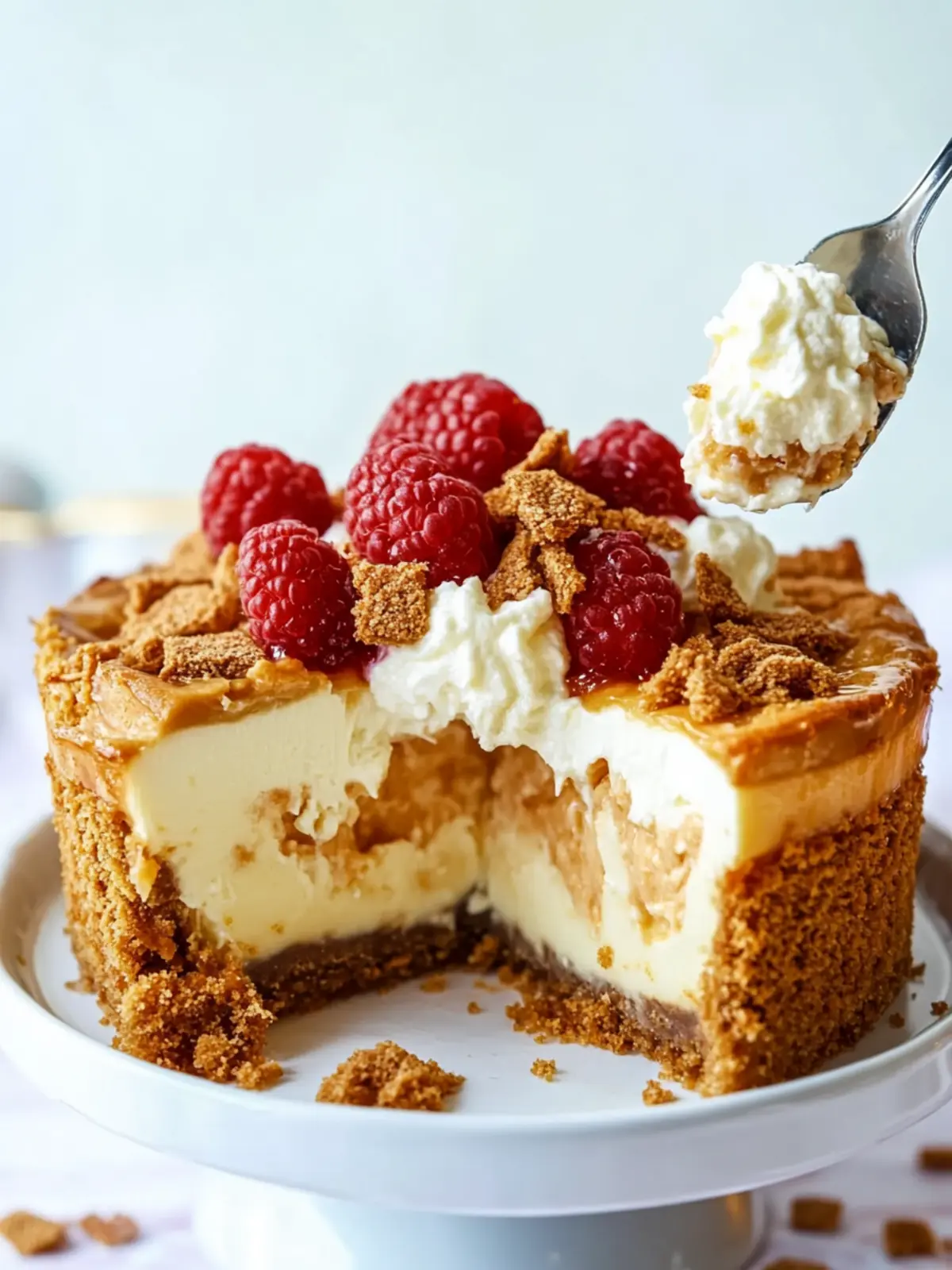 Himmlischer TikTok Japanischer Käsekuchen mit Biscoff (keine Backen) 4 TikTok Japanischer Käsekuchen mit Biscoff (keine Backen)