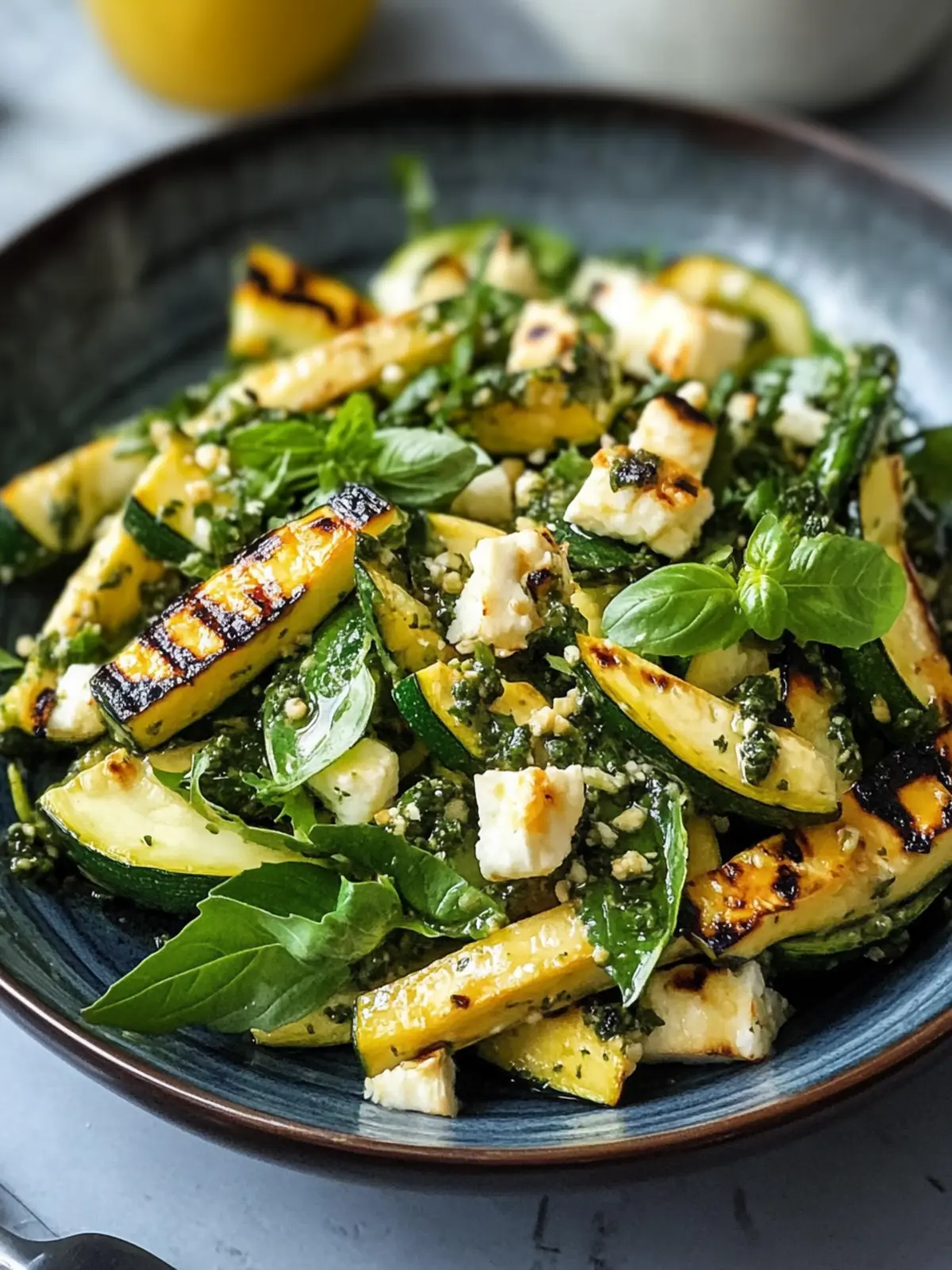 Gegrillter Zucchini- und Spargel-Salat für Sommerfrische 4 Gegrillter Zucchini- und Spargel-Salat