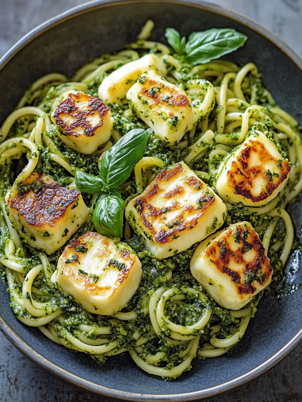 Halloumi mit Zucchini-Pesto-Nudeln: Gesund & Schnell Genießen 3 Halloumi mit Zucchini-Pesto-Nudeln