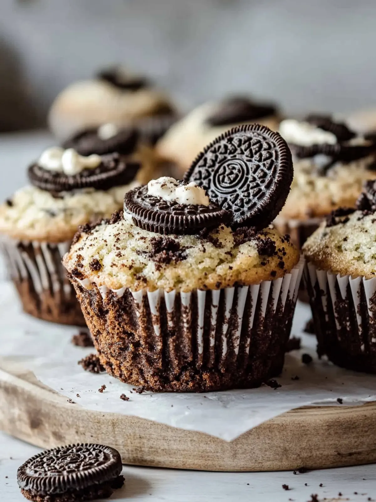 Fluffige Oreo Muffins mit knackigem Streusel-Topping 5 Fluffige Oreo Muffins