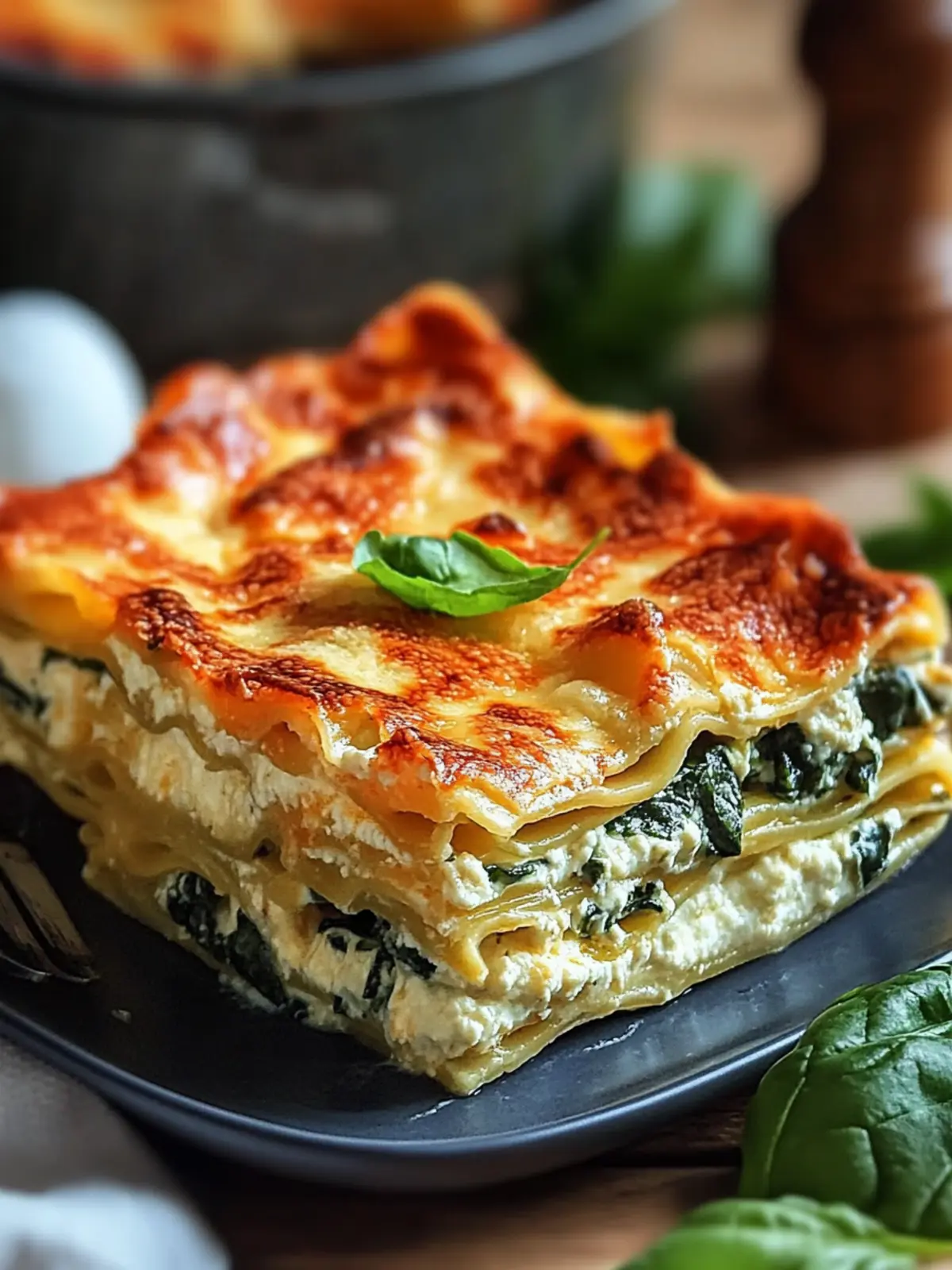 Cremige vegetarische Lasagne mit Spinat und Ricotta für Genießer 4 Vegetarische Lasagne mit Spinat und Ricotta