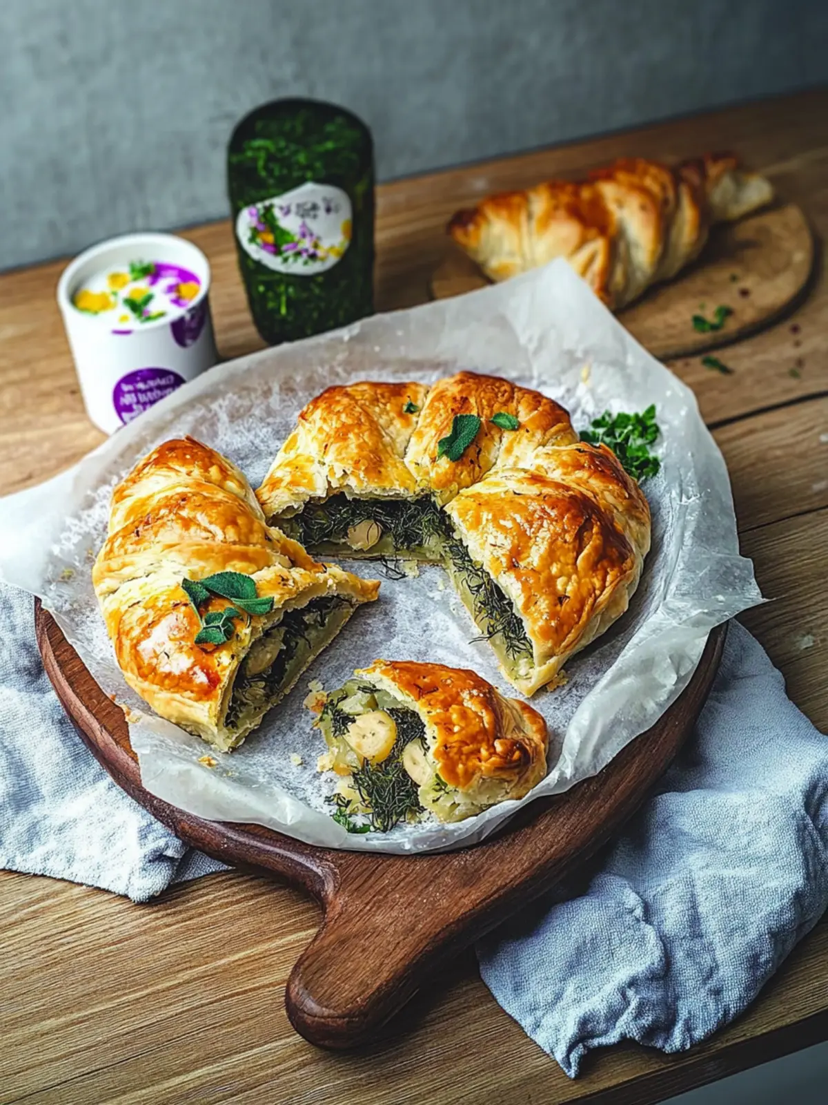 Wildkräuter-Quiche mit Giersch und Brennnesseln genießen 3 Wild herb pastry filled with edge and nettles