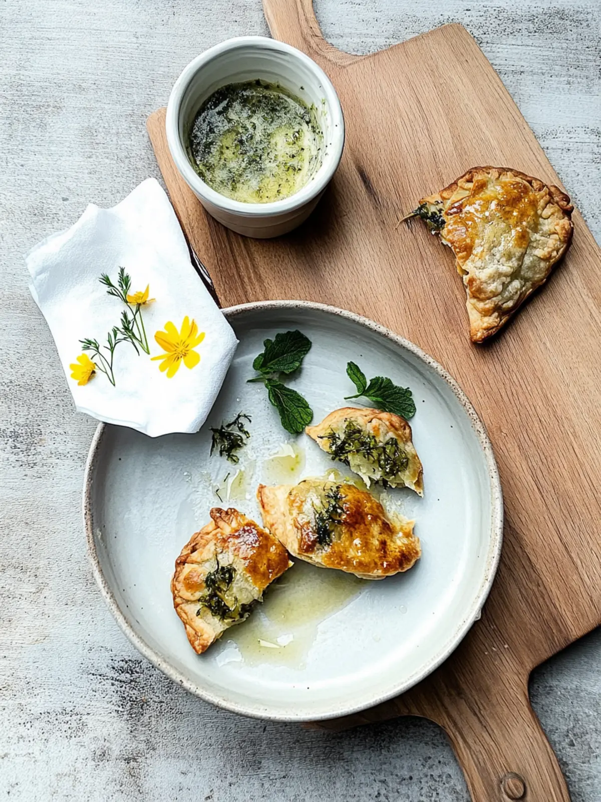 Wildkräuter-Quiche mit Giersch und Brennnesseln genießen 4 Wild herb pastry filled with edge and nettles