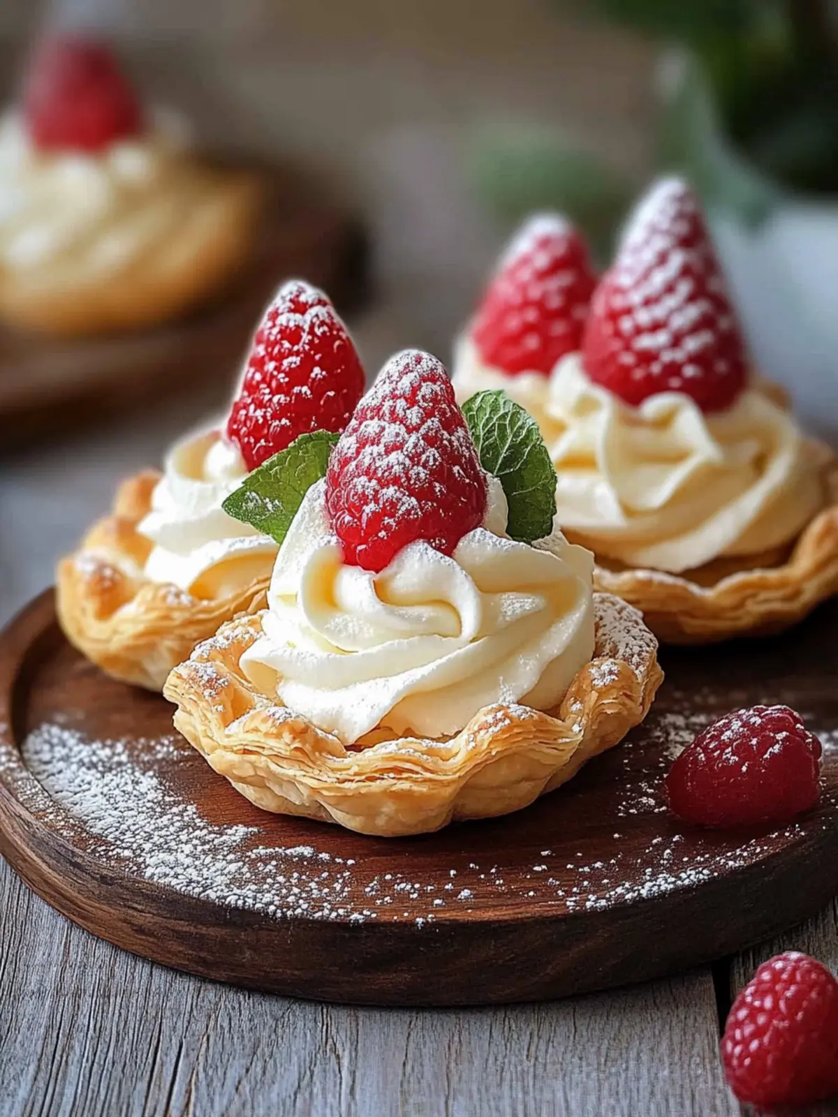 Puff Pastry Tarts mit Vanillecreme – Einfach unwiderstehlich! 4 Puff pastry tarts with vanilla cream