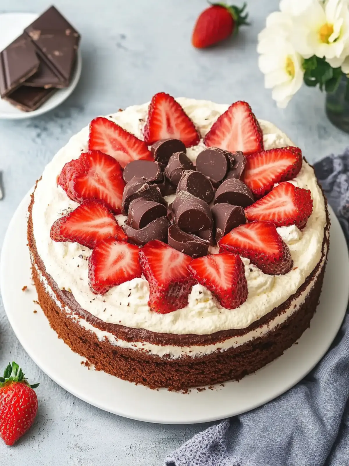 Himmlische Erdbeer-Schoko-Torte mit Quarkfüllung zaubern 4 Erdbeer-Schoko-Torte