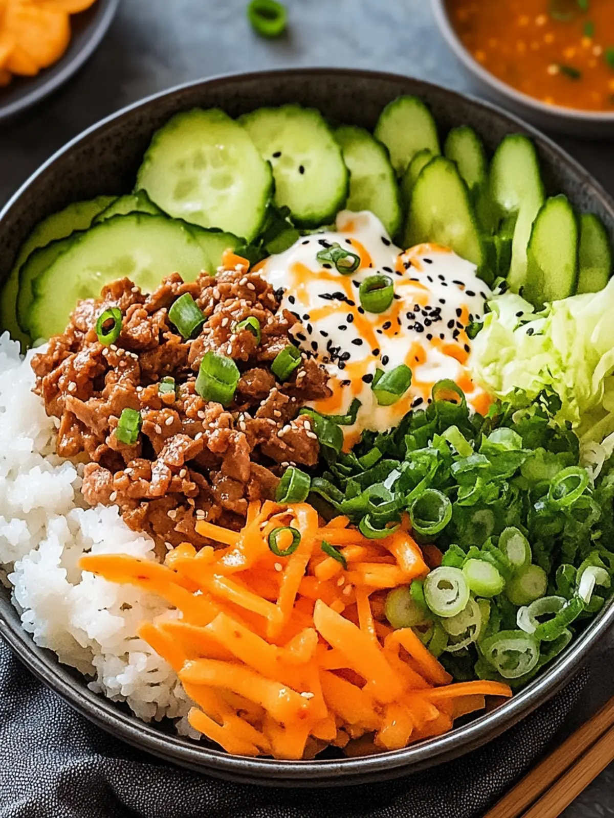 Koreanische Hackfleisch-Reisbowl: Blitzschnell & Gesund genießen 5 Koreanische Hackfleisch-Reisbowl