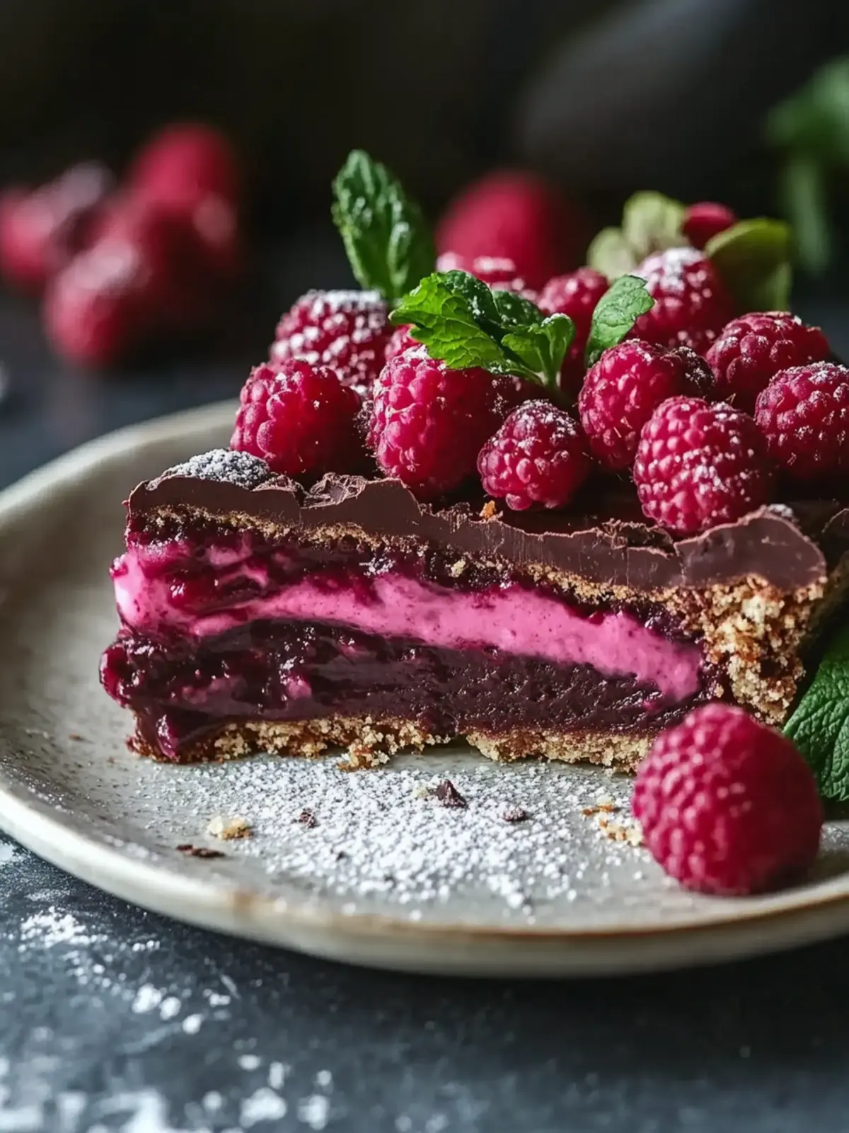 Dunkler Schokoladen-Himbeer-Käsekuchen – Der Star deiner Feste 5 Dunkler Schokoladen-Himbeer-Käsekuchen