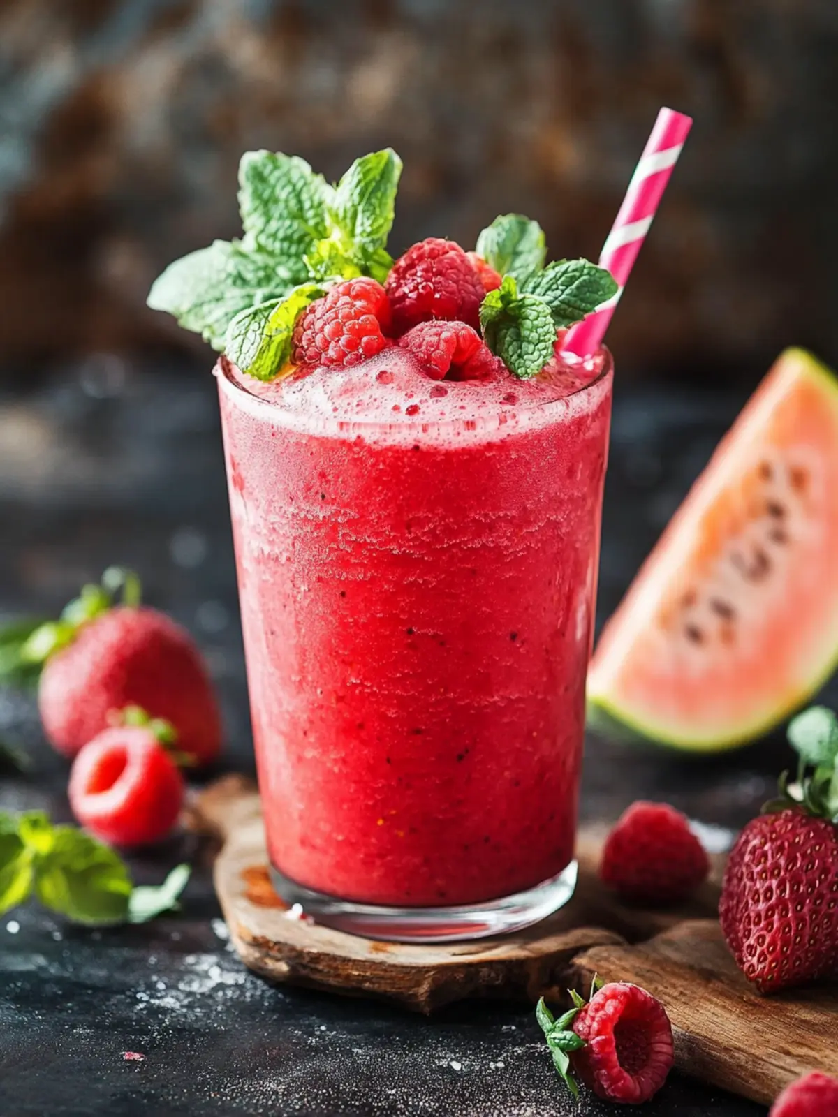 Erfrischender Himbeer-Melonen-Slushie für heiße Sommertage 3 Himbeer-Melonen-Slushie