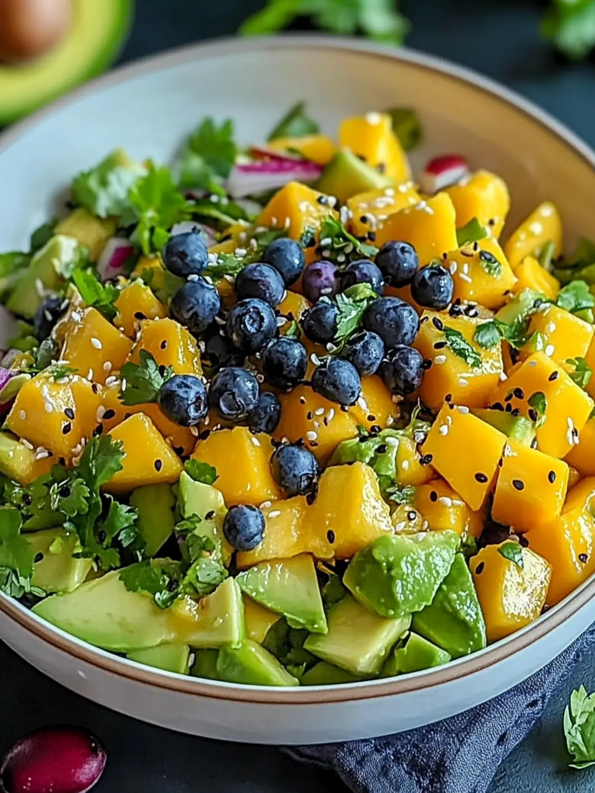 Mango-Avocado-Salat: Sommerfrische für dein Grillfest 4 Mango-Avocado-Salat