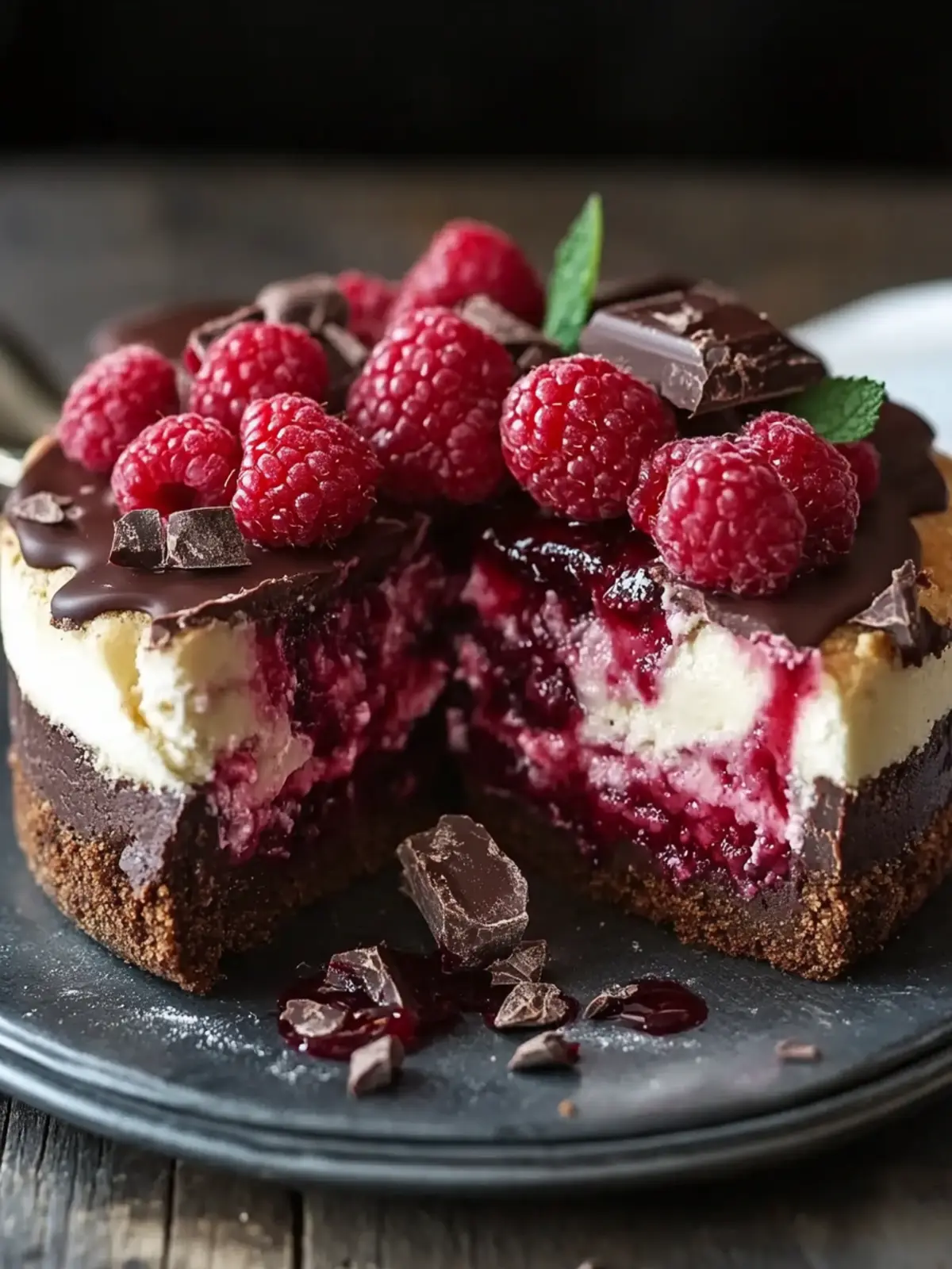 Dunkler Schokoladen-Himbeer-Käsekuchen – Der Star deiner Feste 4 Dunkler Schokoladen-Himbeer-Käsekuchen