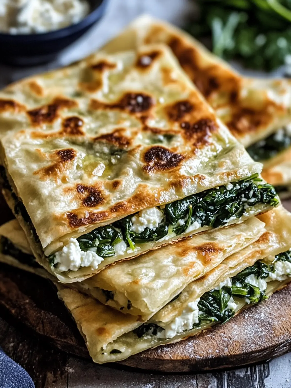 Gözleme - Teigfladen mit Spinat und Feta für jeden Anlass 4 Gözleme - Teigfladen mit Spinat und Feta