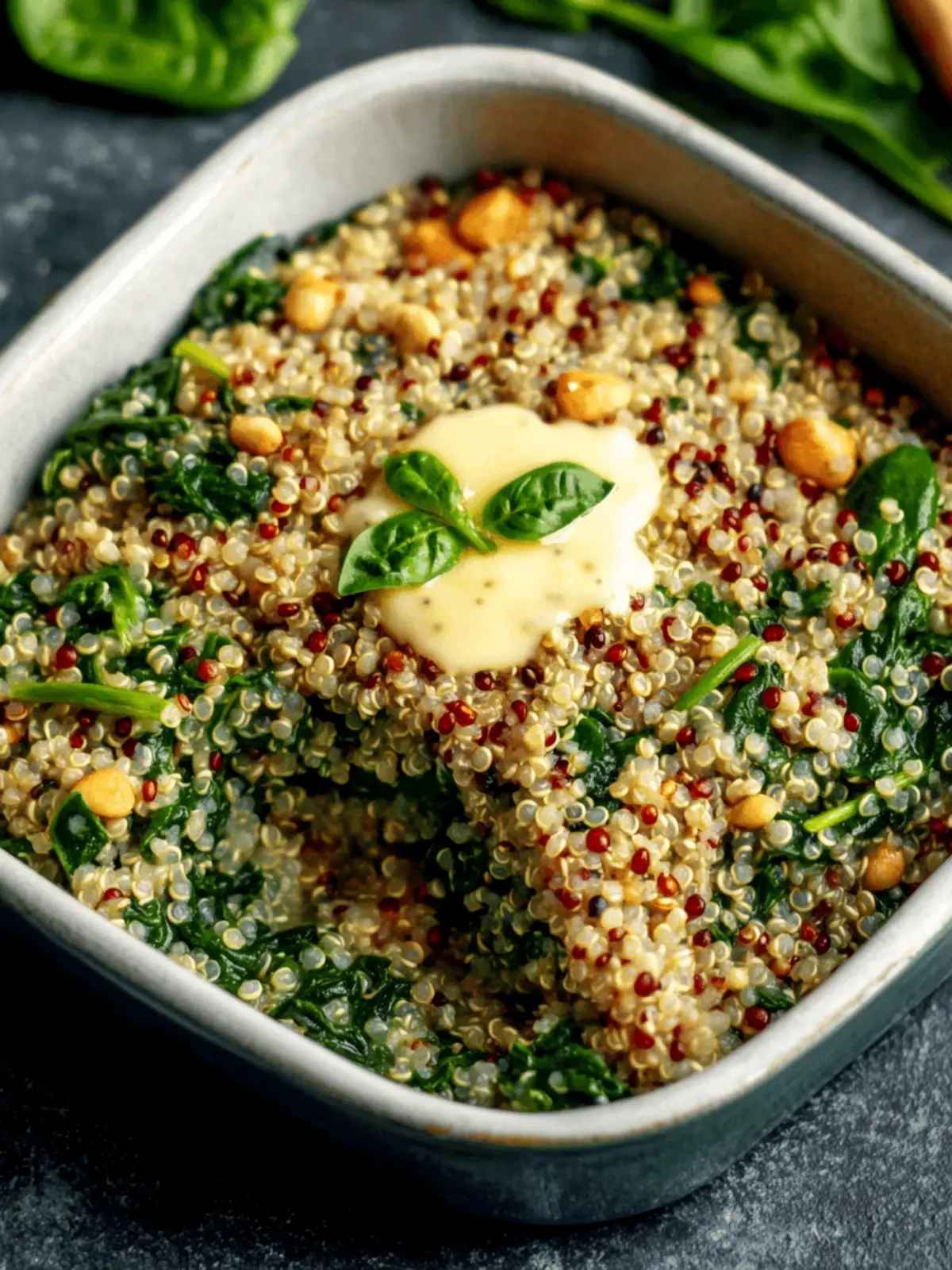 Quinoa & Linsen Spinat-Auflauf: Nährstoffreiche Blitzküche 3 Quinoa & Linsen Spinat-Auflauf