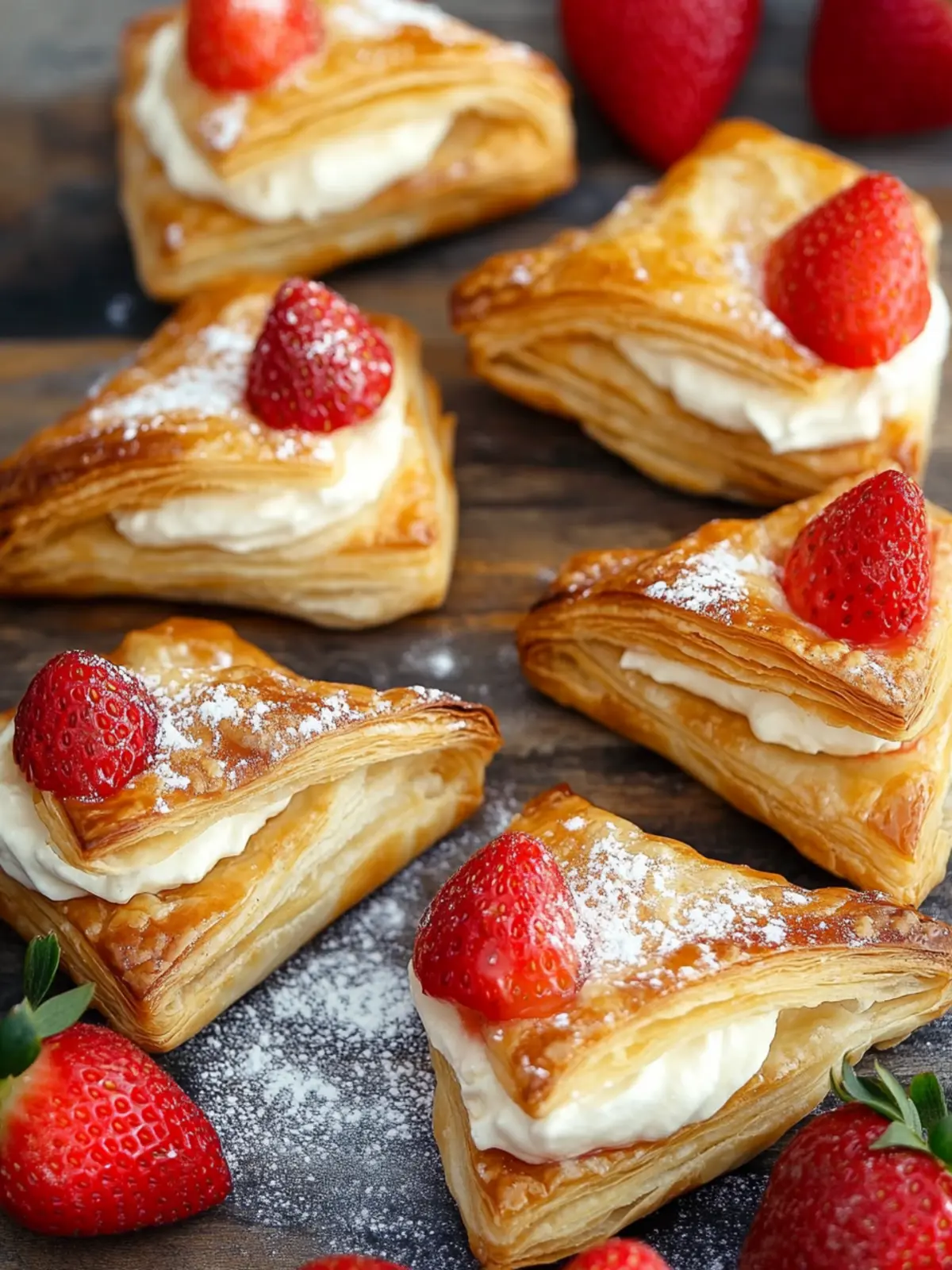 Sweet Puff Pastry Pockets mit Erdbeeren für jede Gelegenheit 5 Sweet puff pastry pockets with strawberries