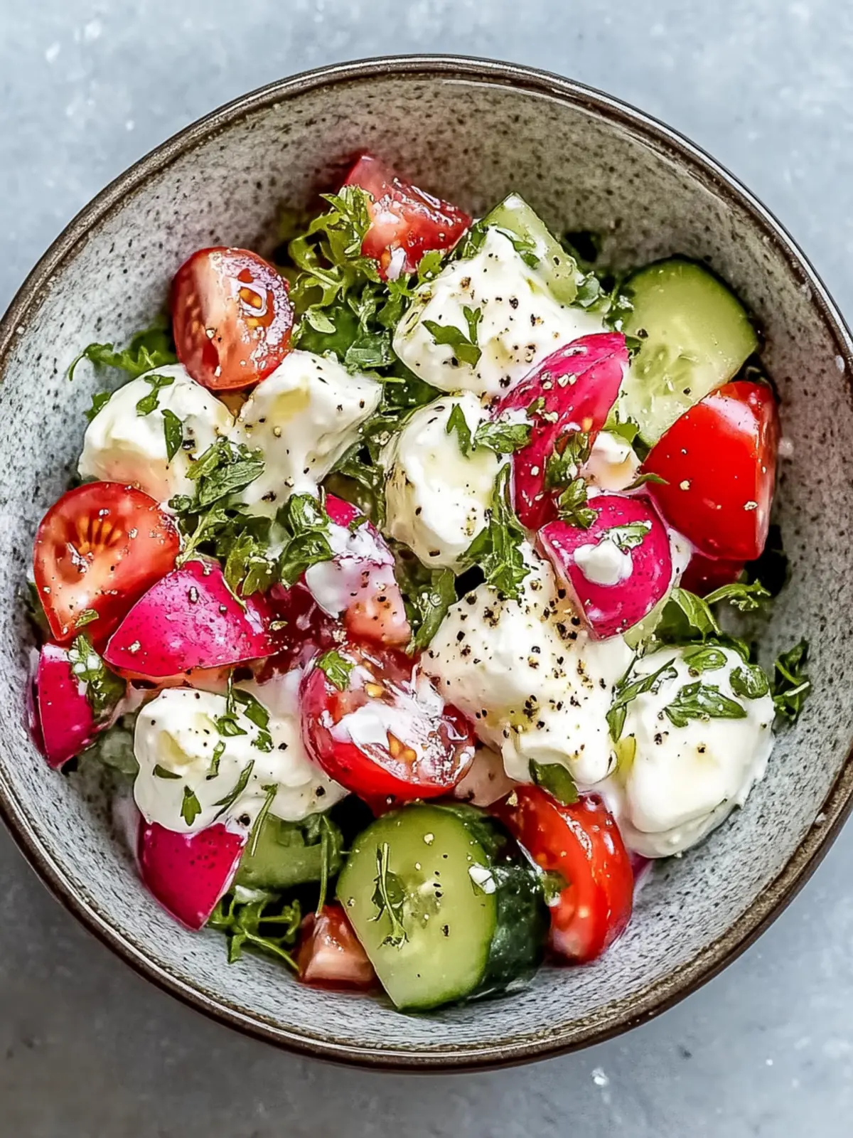 Erfrischender Radieschen-Gurken-Joghurt-Salat für heiße Tage 4 Radieschen-Gurken-Joghurt-Salat