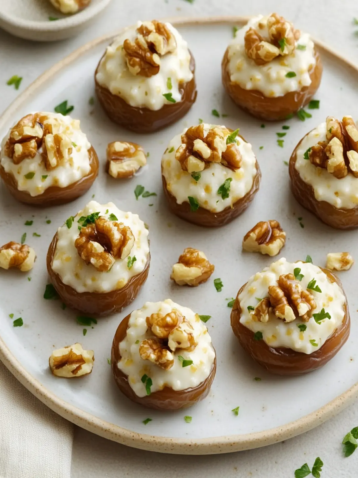 Süß-herzhafte Dattel-Bites mit Käse und Walnuss genießen 5 Sweet-savory date bites with cheese and walnut