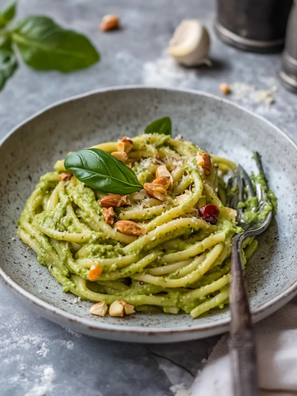 Spargelpasta mit Avocado-Bärlauchpesto: Frühlingsgenuss pur 4 Spargelpasta mit Avocado-Bärlauchpesto
