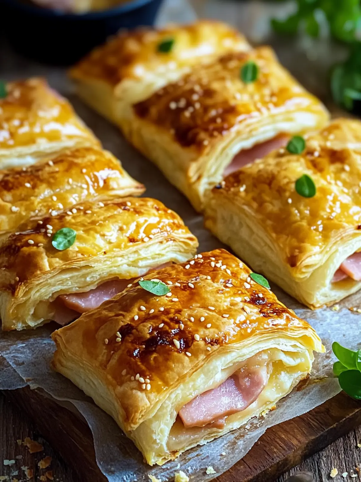 Puff Pastry Filled with Ham and Cheese in No Time – So Einfach! 3 Puff pastry filled with ham and cheese in no time.