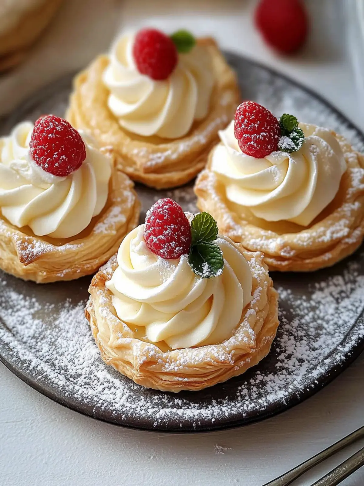 Puff Pastry Tarts mit Vanillecreme – Einfach unwiderstehlich! 2 Puff pastry tarts with vanilla cream
