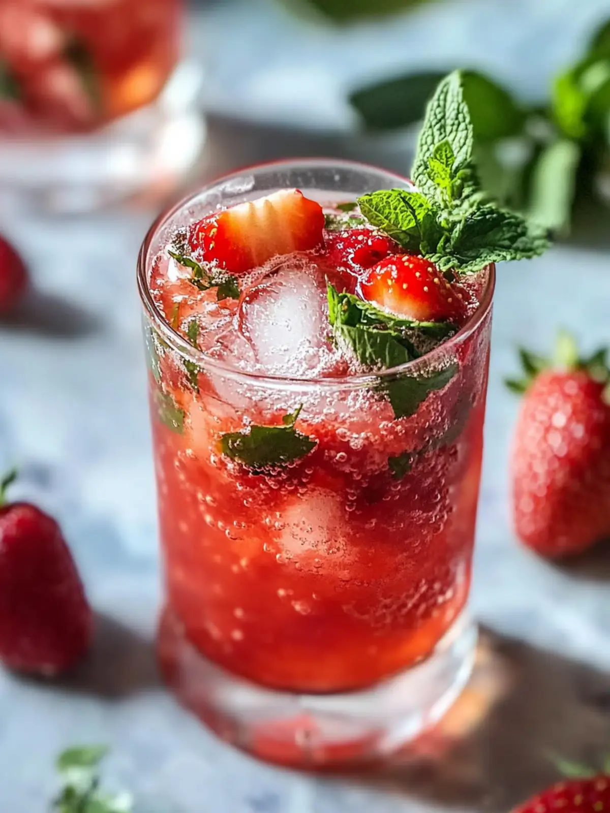 Erfrischender Erdbeer-Basilikum Smash Cocktail Rezept für heiße Tage 4 Erfrischender Erdbeer-Basilikum Smash Cocktail Rezept Einfache hausgemachte Sommergetränk