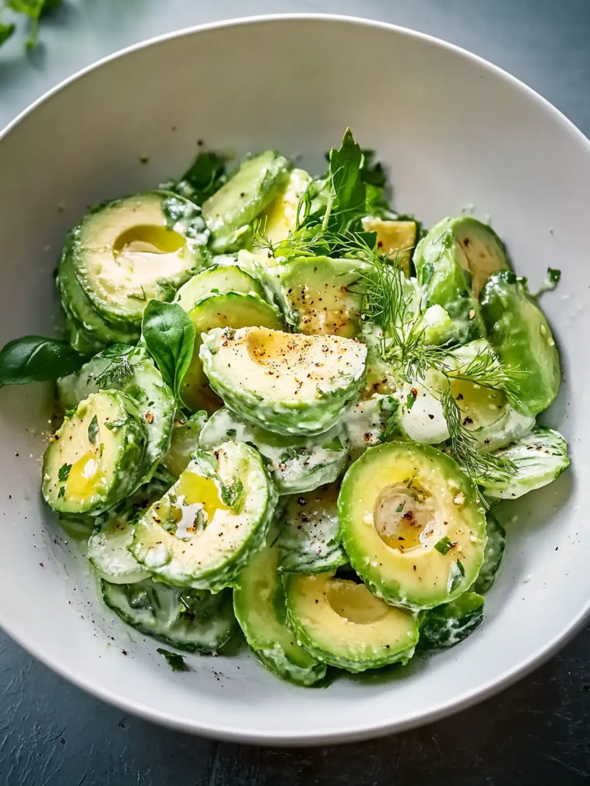 Cremiger Gurken-Avocado-Salat: Der perfekte Sommergenuss 2 Cremiger Gurken-Avocado-Salat