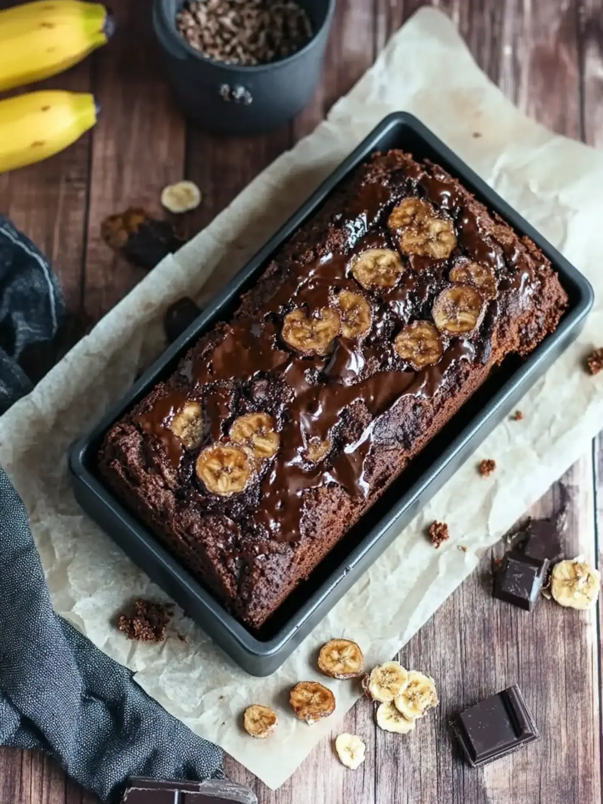 Gesundes Rezept Bananenbrot mit Schokolade für Naschkatzen 4 Rezept Bananenbrot mit Schokolade