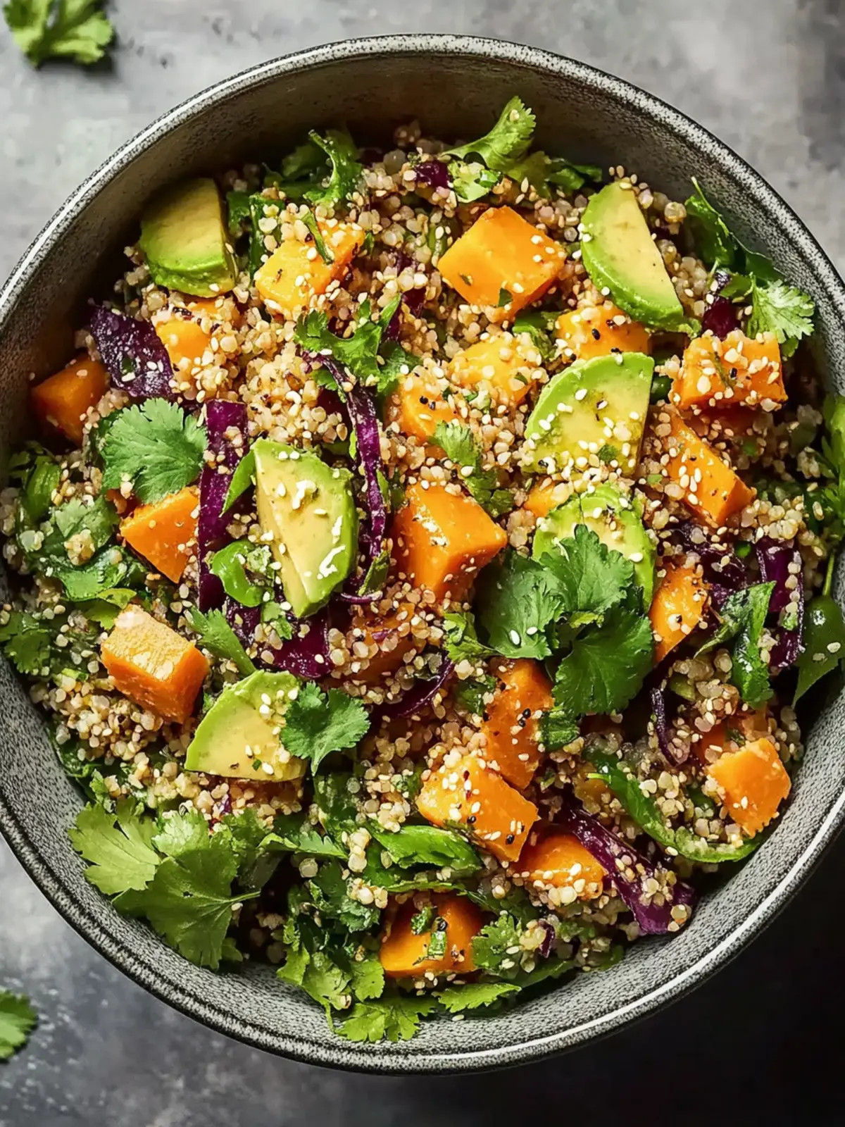 Gerösteter Süßkartoffel-Quinoa-Salat mit cremiger Miso-Sauce 5 Gerösteter Süßkartoffel-Quinoa-Salat mit Sesam-Miso-Sauce