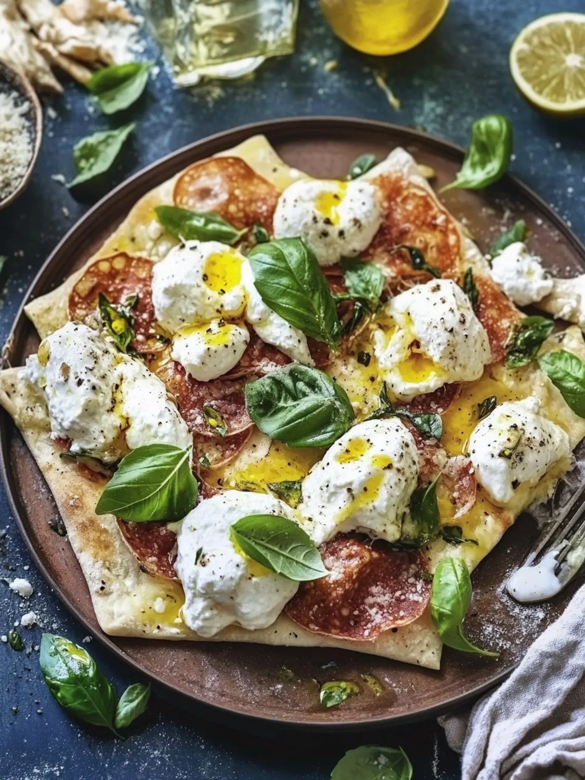 Pinsa mit Feigen, Büffelmozzarella und Schinken für Feinschmecker 3 Pinsa mit Feigen, Büffelmozzarella und Schinken