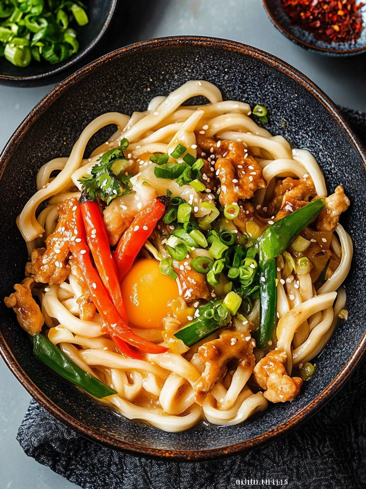 Schnelle Hühnchen Udon Pfanne für Familie und Freunde 2 Hühnchen Udon Pfanne