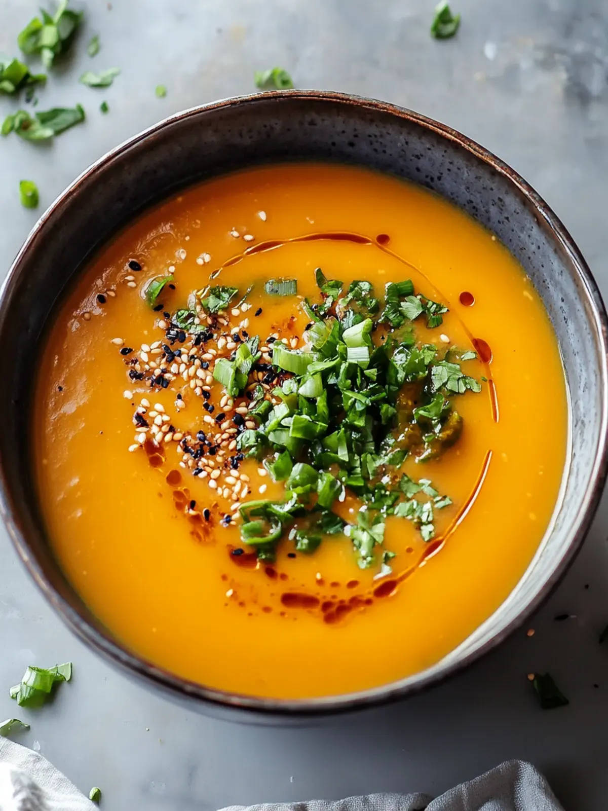Genieße die scharfe Miso Karottensuppe in nur 30 Minuten 4 Scharfe Miso Karottensuppe