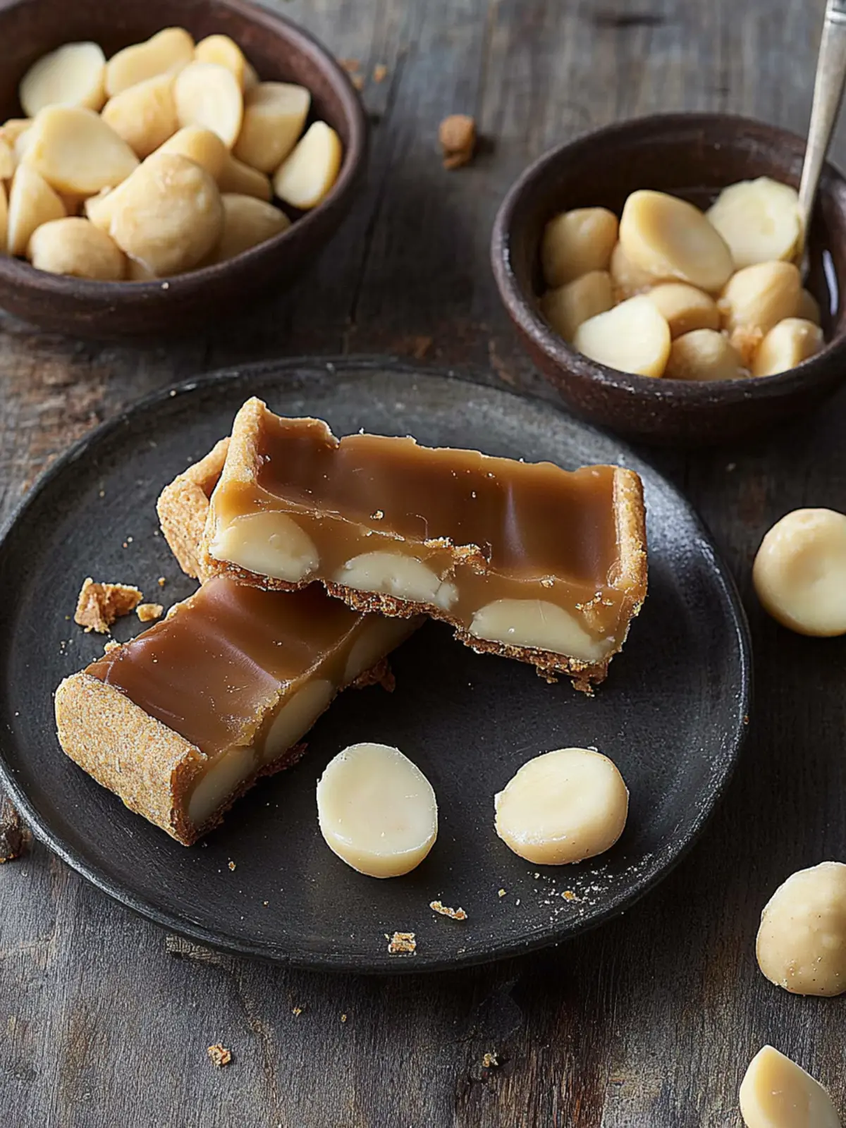 Karamell-Macadamia-Streifen