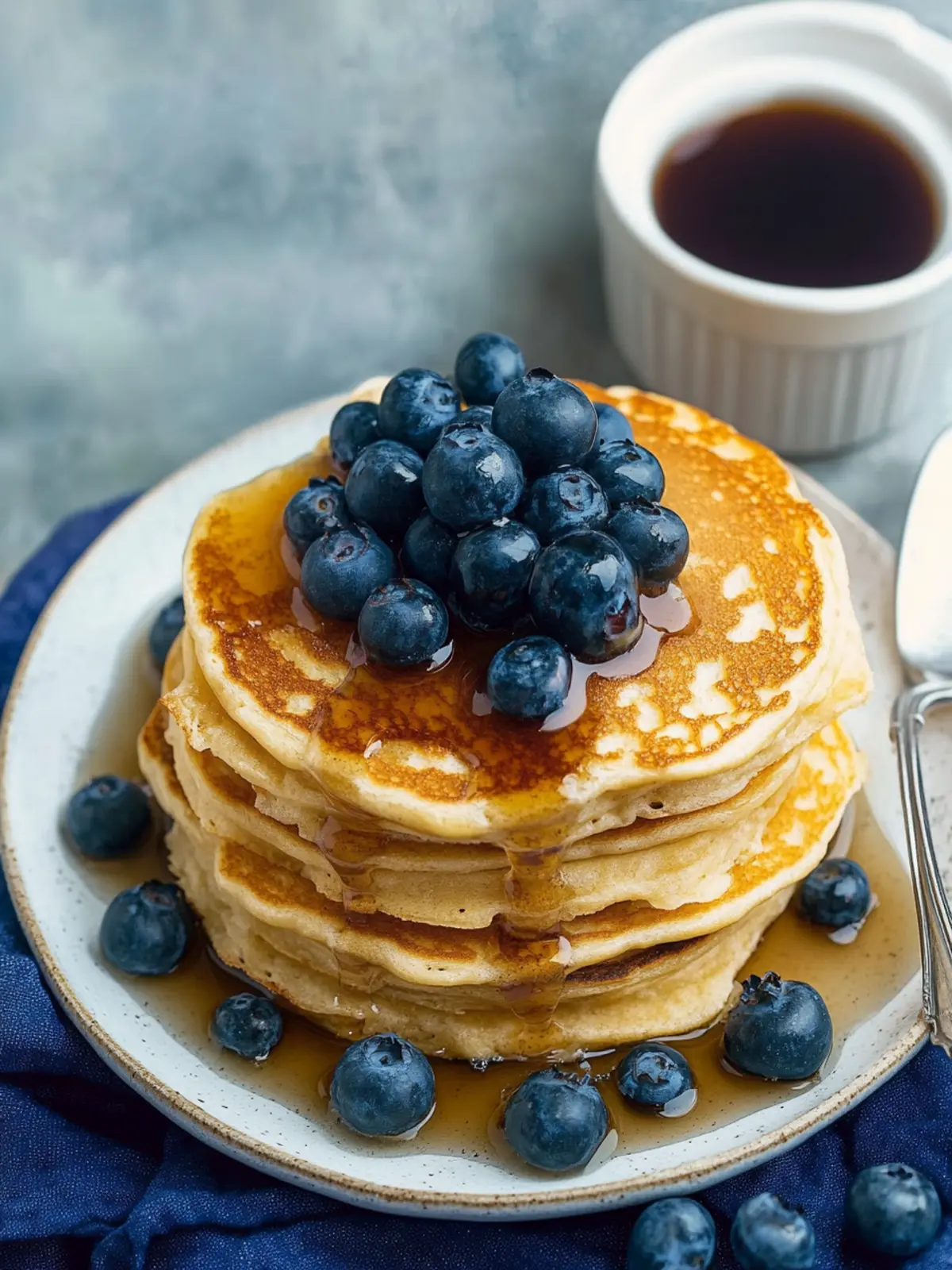 Fluffige Heidelbeer Pfannkuchen mit Sauerrahm für den Genuss 2 Heidelbeer Pfannkuchen mit Sauerrahm
