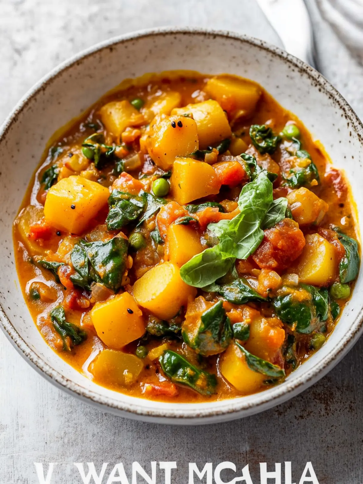 Veganes Kartoffelcurry mit Spinat und Erbsen in 40 Minuten 3 Veganes Kartoffelcurry mit Spinat und Erbsen