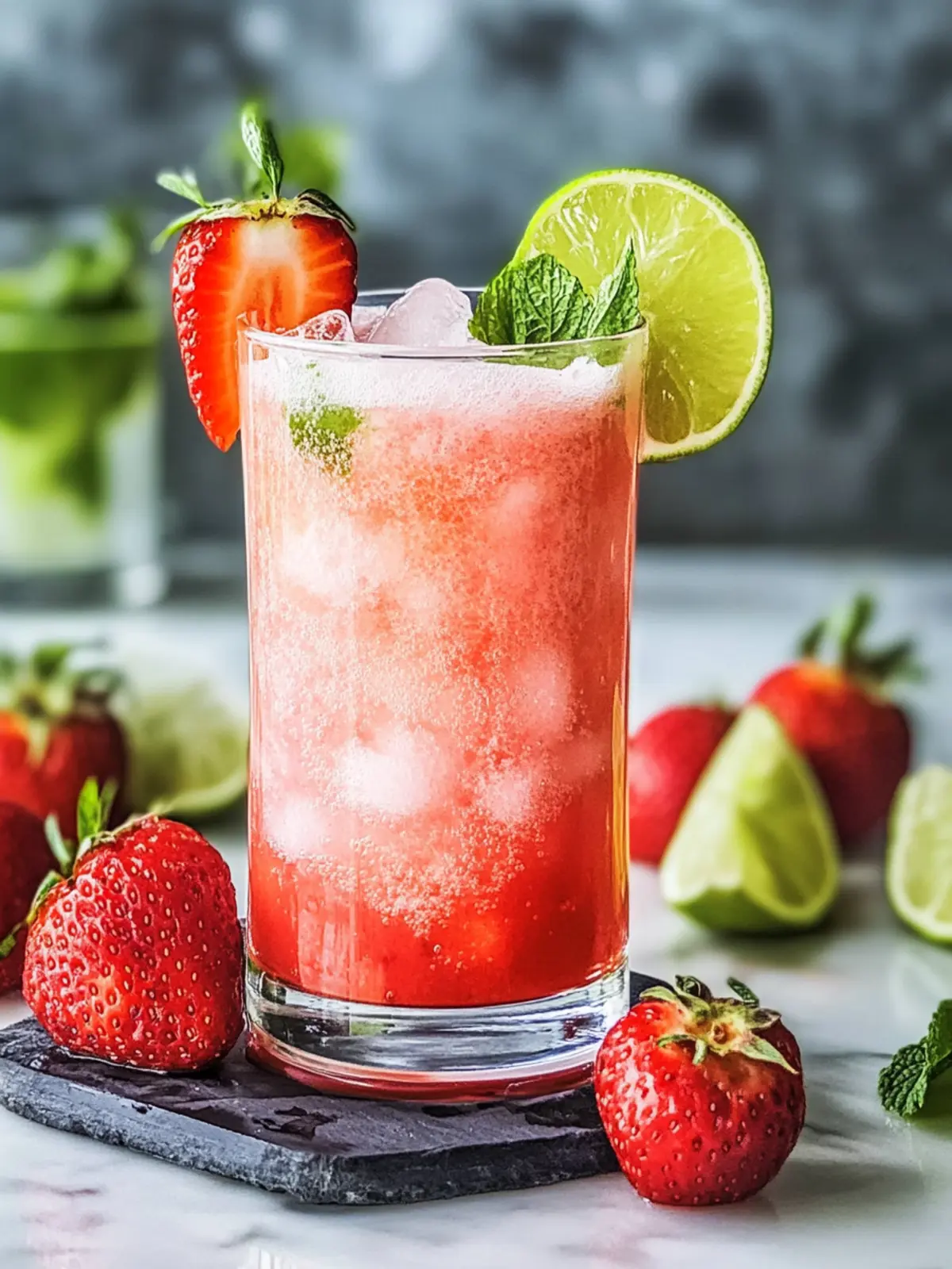 Erfrischende Brasilianische Limade mit Erdbeeren: Sommergenuss! 4 Refreshing Brazilian lemonade with strawberries