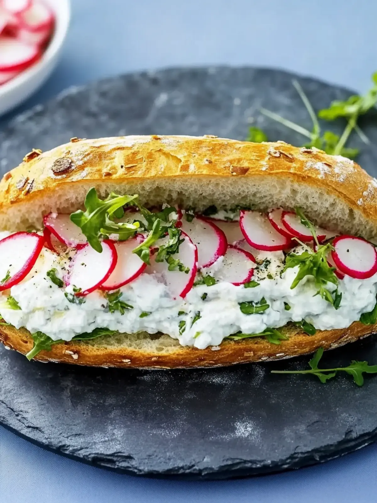 Frischkäse-Sandwich mit Radieschen und Kresse für Genussmomente 5 Frischkäse-Sandwich mit Radieschen und Kresse